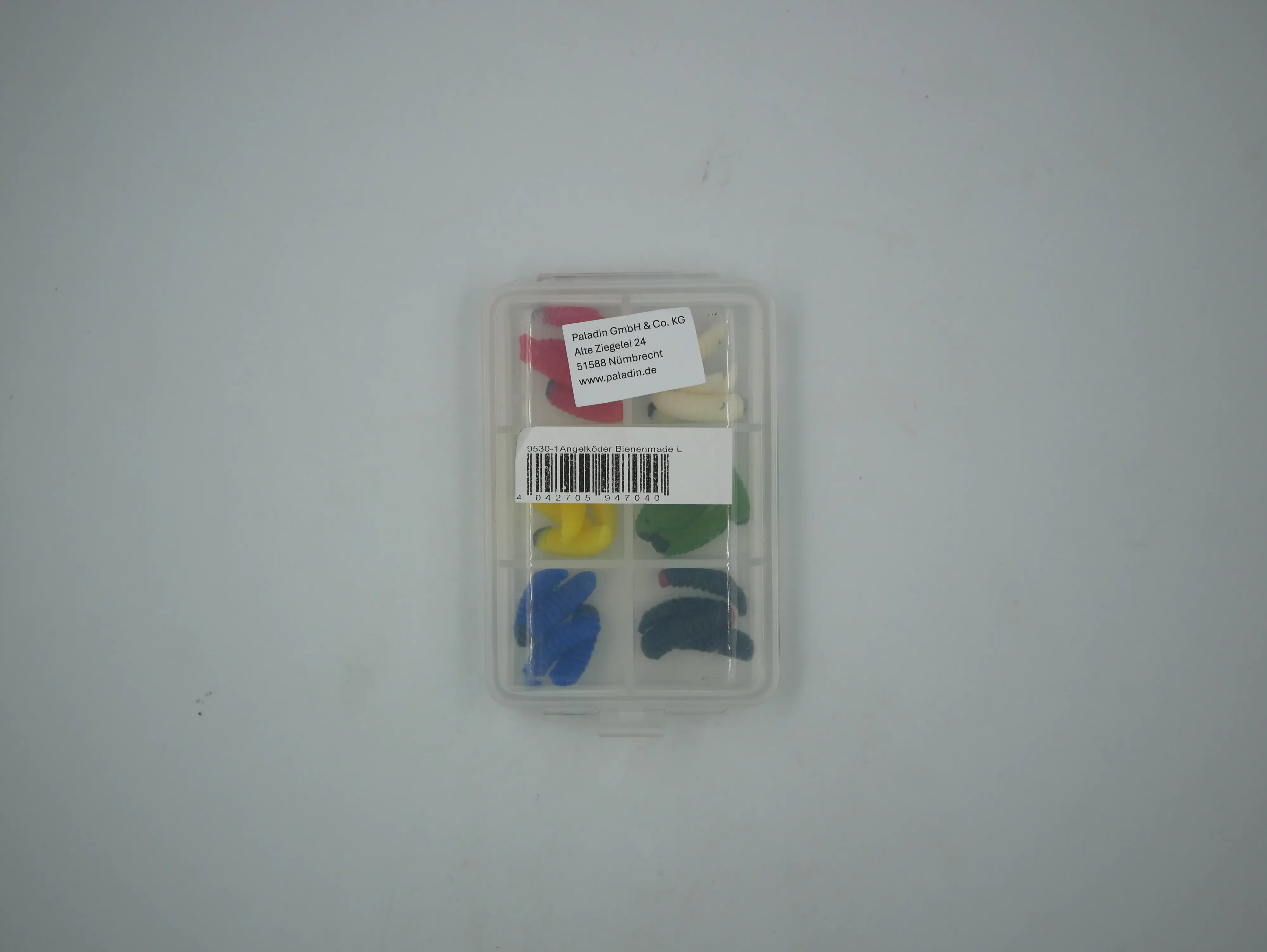 Paladin Angelköder 24 Gummibienenmaden L-Form in praktischer Transportbox