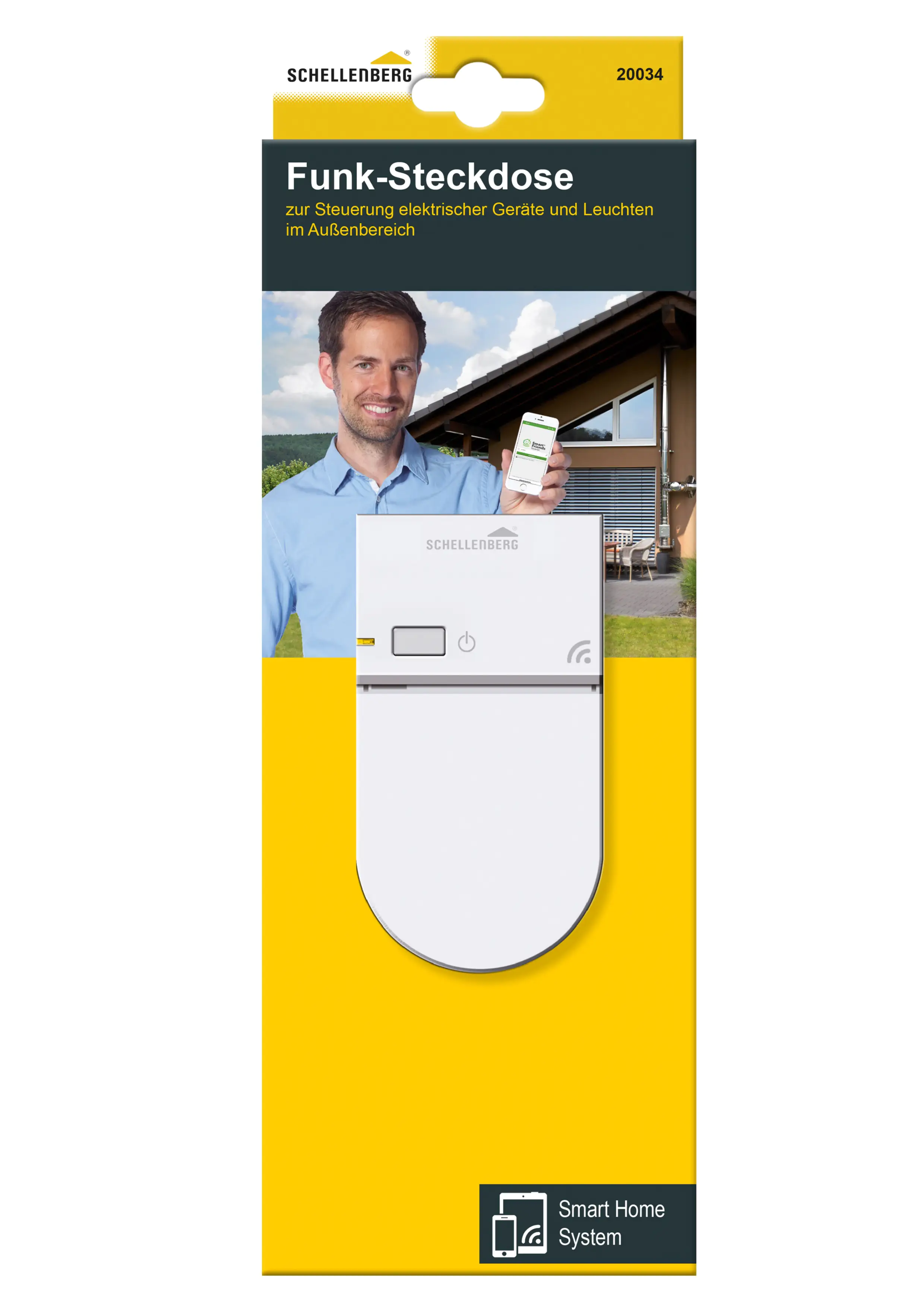 Schellenberg Funk-Steckdose außen weiß