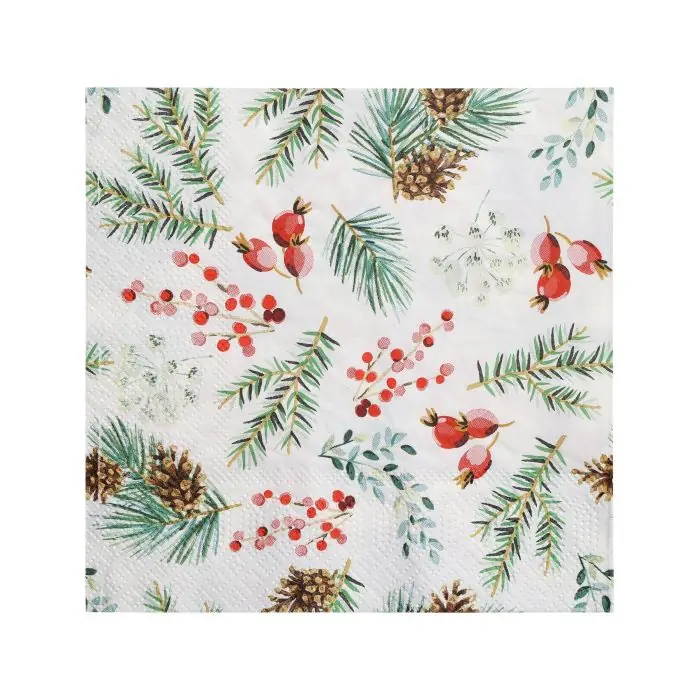 Eglo Servietten X-Mas Zweige Pasig bunt 16,5 x 16,5 cm - 20er Pack