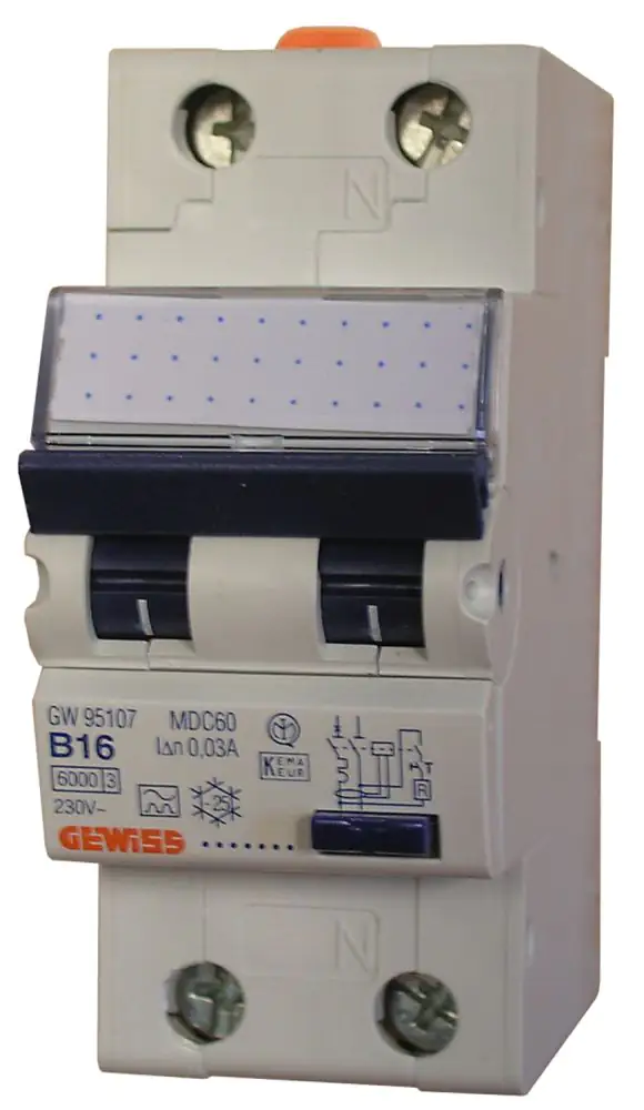 Gewiss FI/LS Schutzschalter B 16 A, 0,03 A