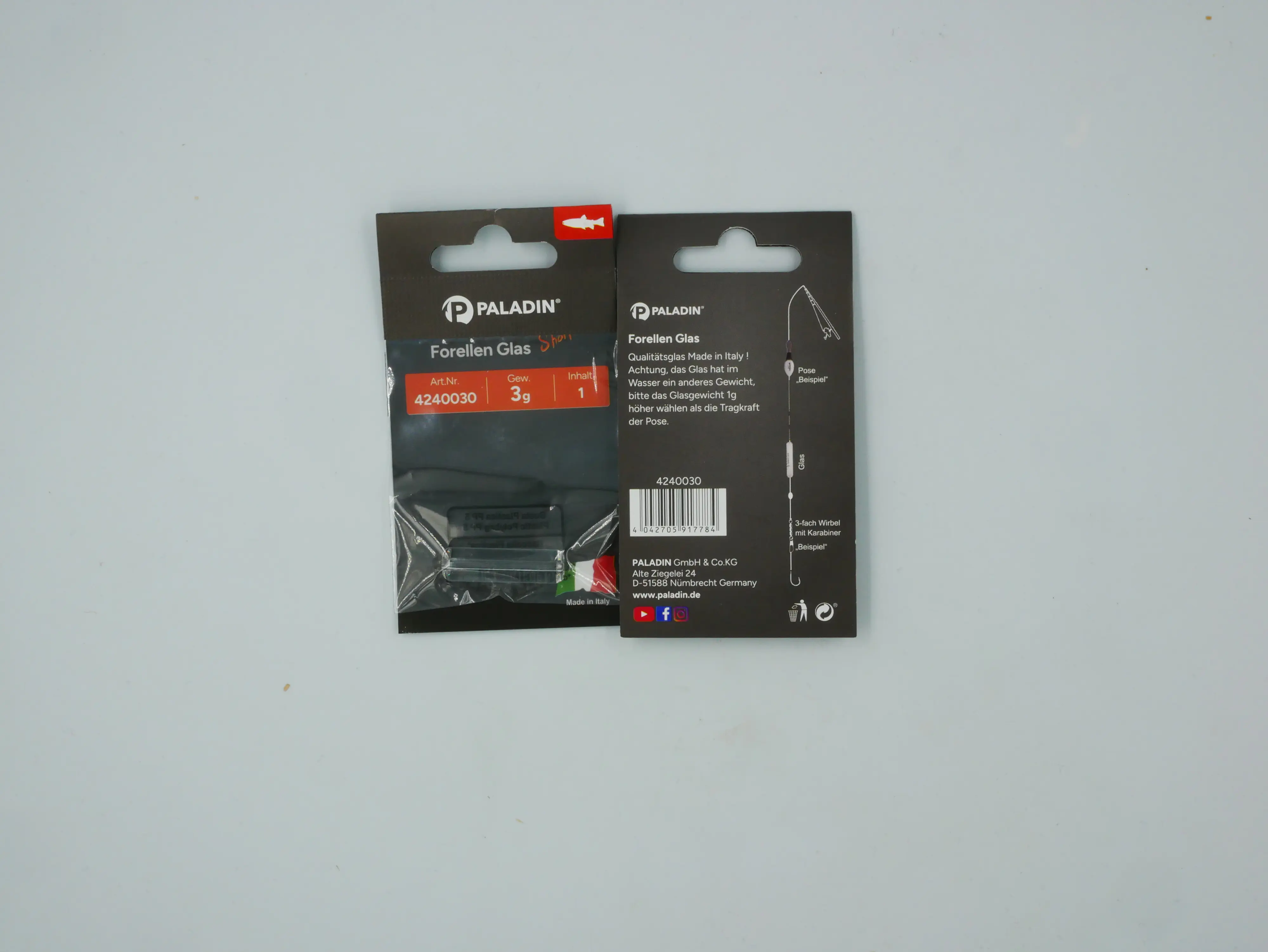 Paladin Glas Gewicht Vetrino Short 3,0g 3,0g/Glas