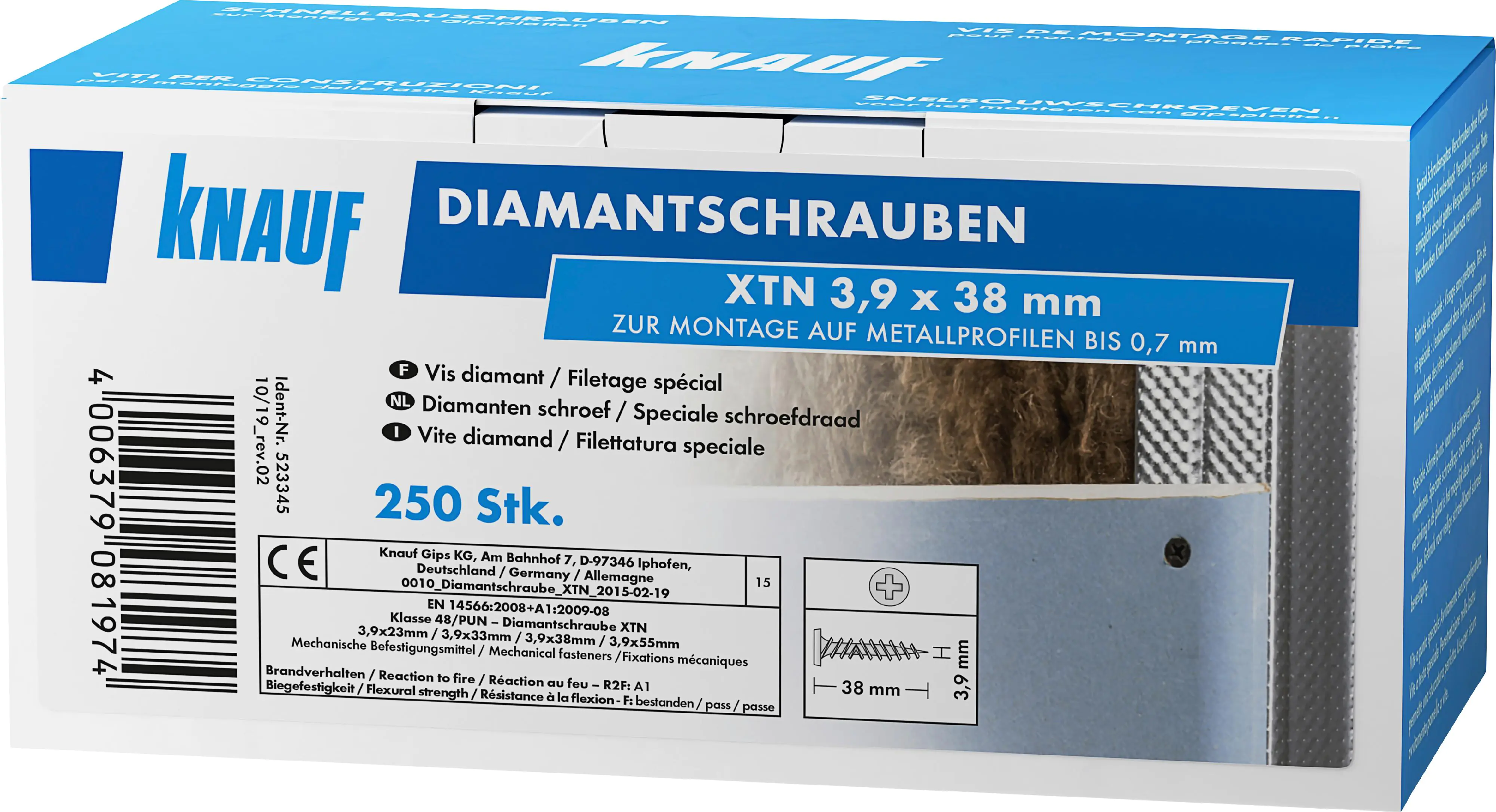 Knauf Diamantschr. XTN 3,9 x 38 mm 250 Stück Knauf Diamantschr. XTN 3,9 x 38 mm 250 Stück