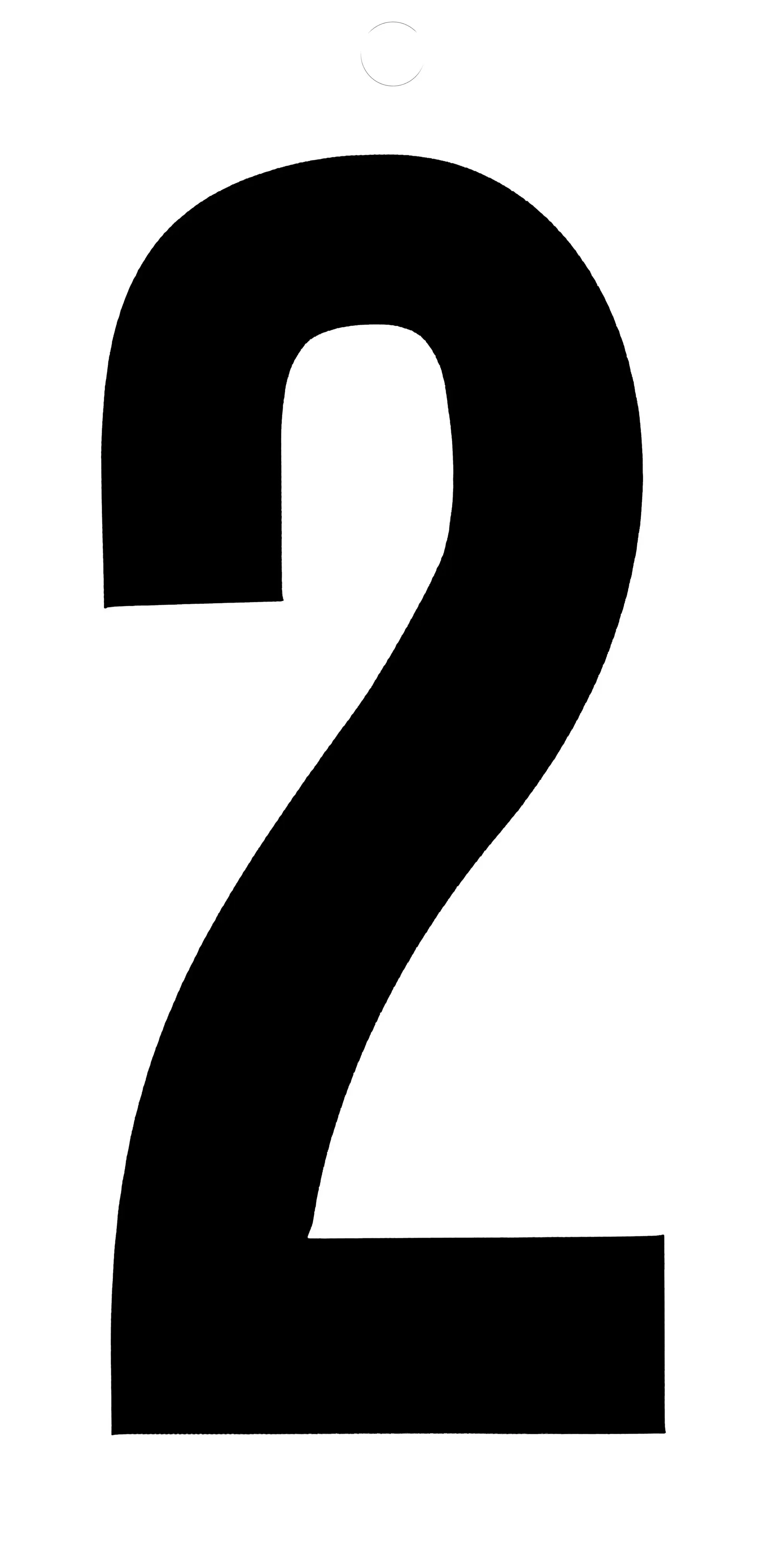 Conmetall Aufkleber Zahl 2 PVC 10 cm schwarz 