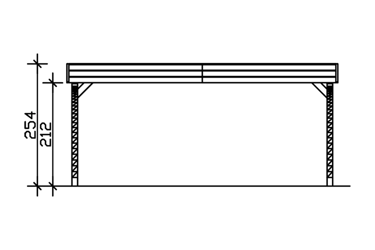 SKAN HOLZ Friesland Carport Set 8 557 x 555 cm, lasiert in Nussbaum