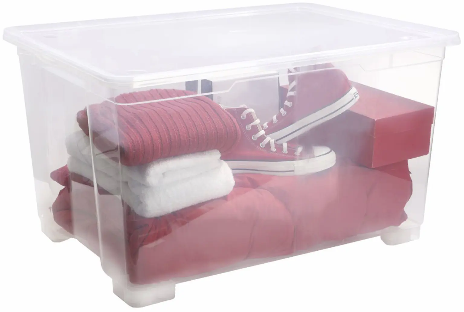 Rotho Aufbewahrungsbox Clear mit Rollen 140 L 78 x 56 x 45 cm (L x B x H)