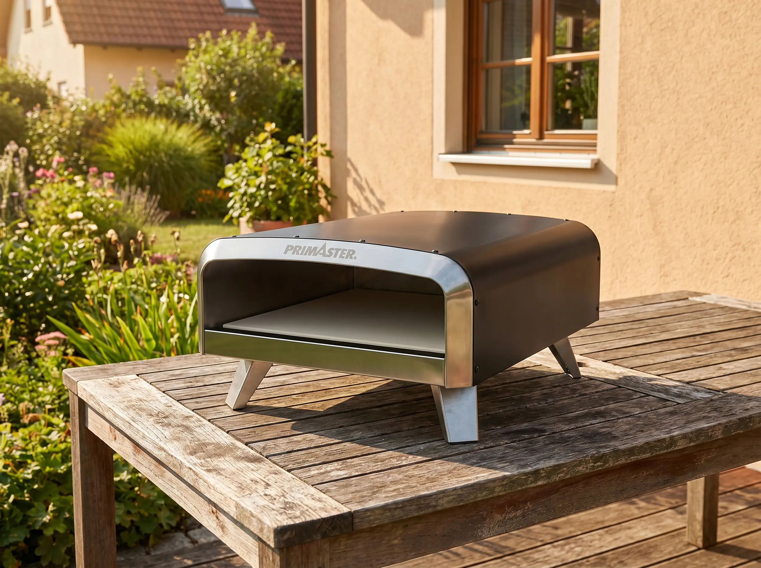 Primaster Gas-Pizzaofen Arcus 1 Brenner mit Pizzastein 33 x 33 cm