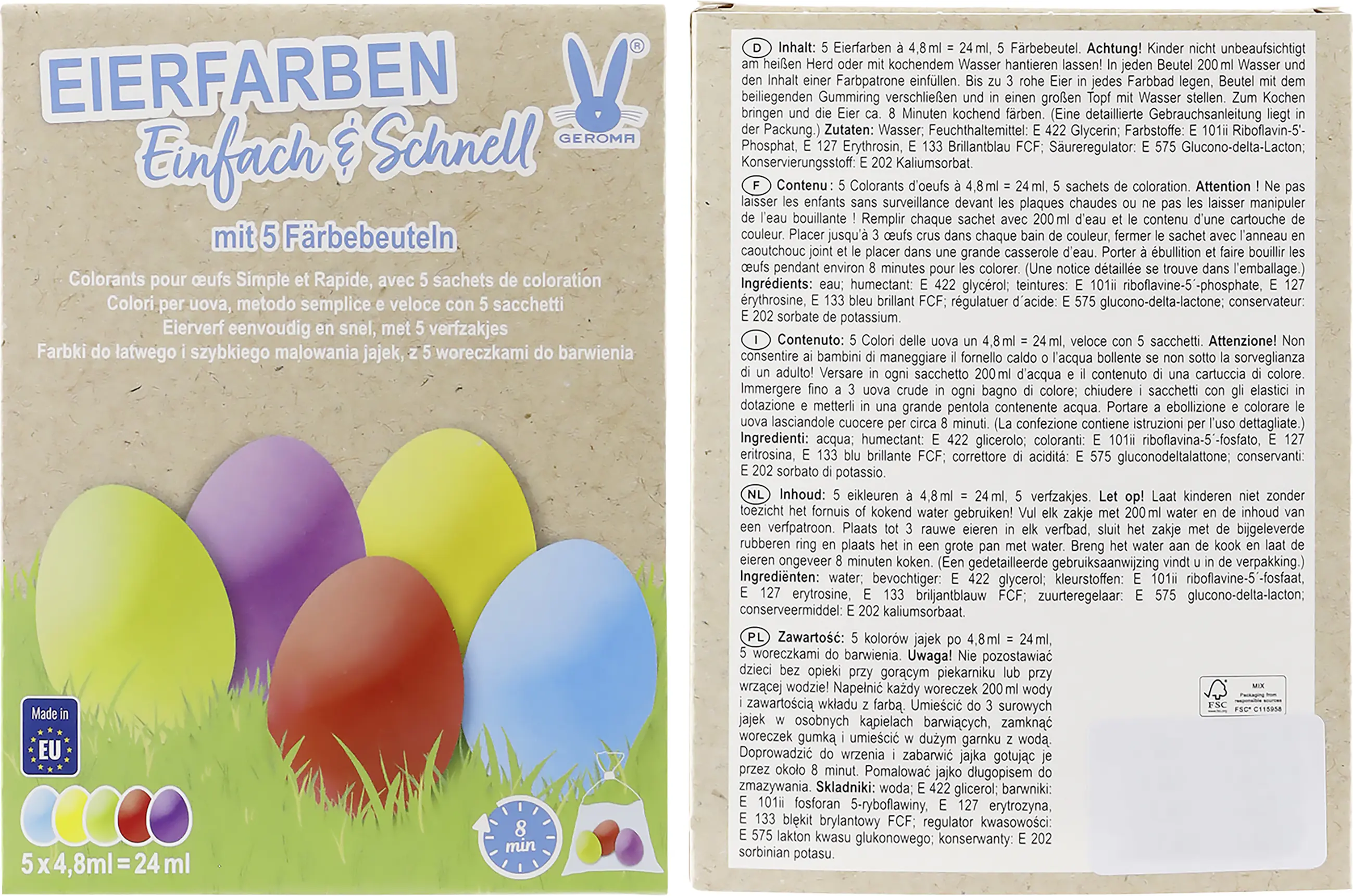 Eierfarben bunt 5 Farben einfach und schnell