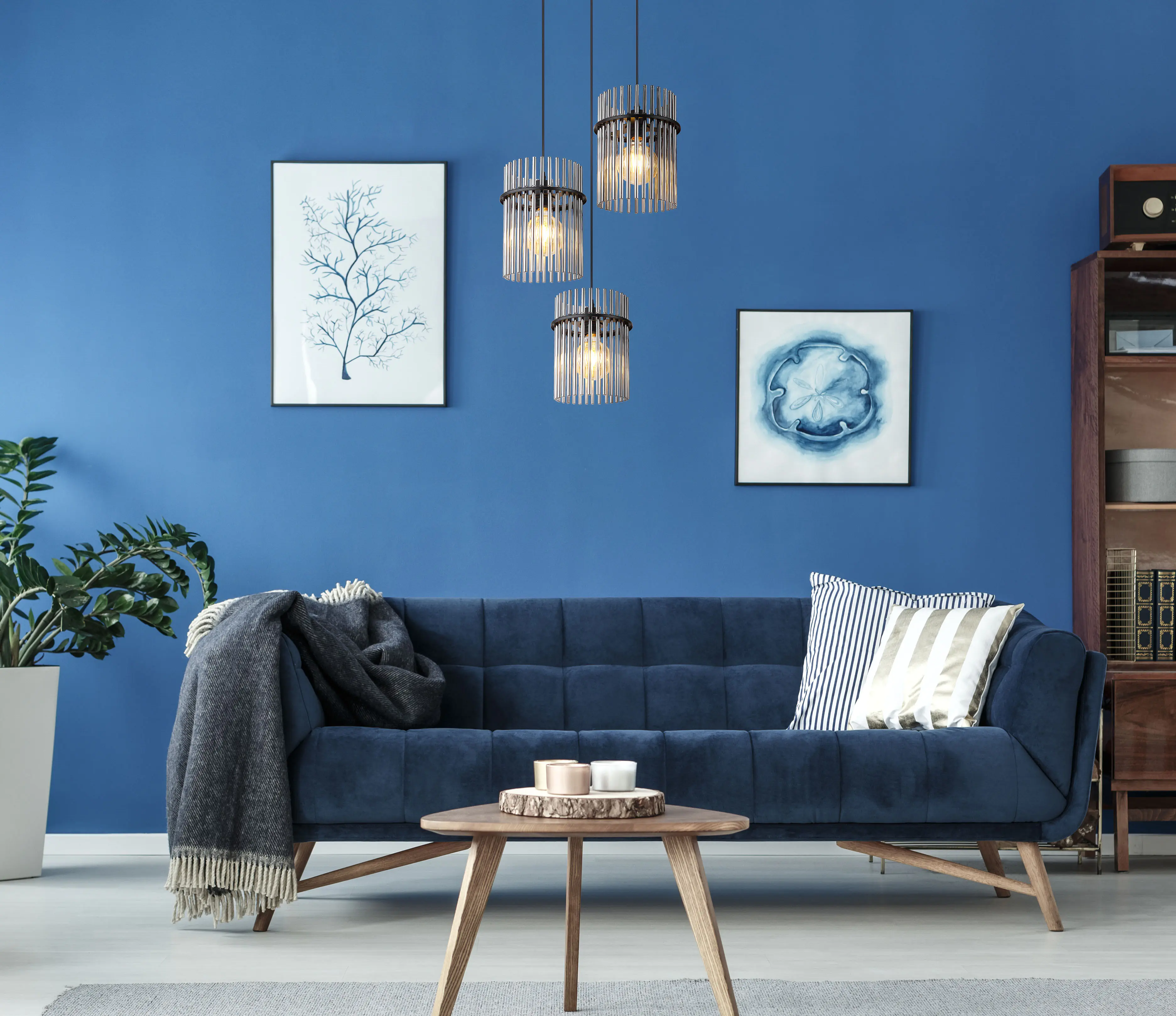 Globo Hängeleuchte Gorley, 3-flammig, E27, IP20, schwarz