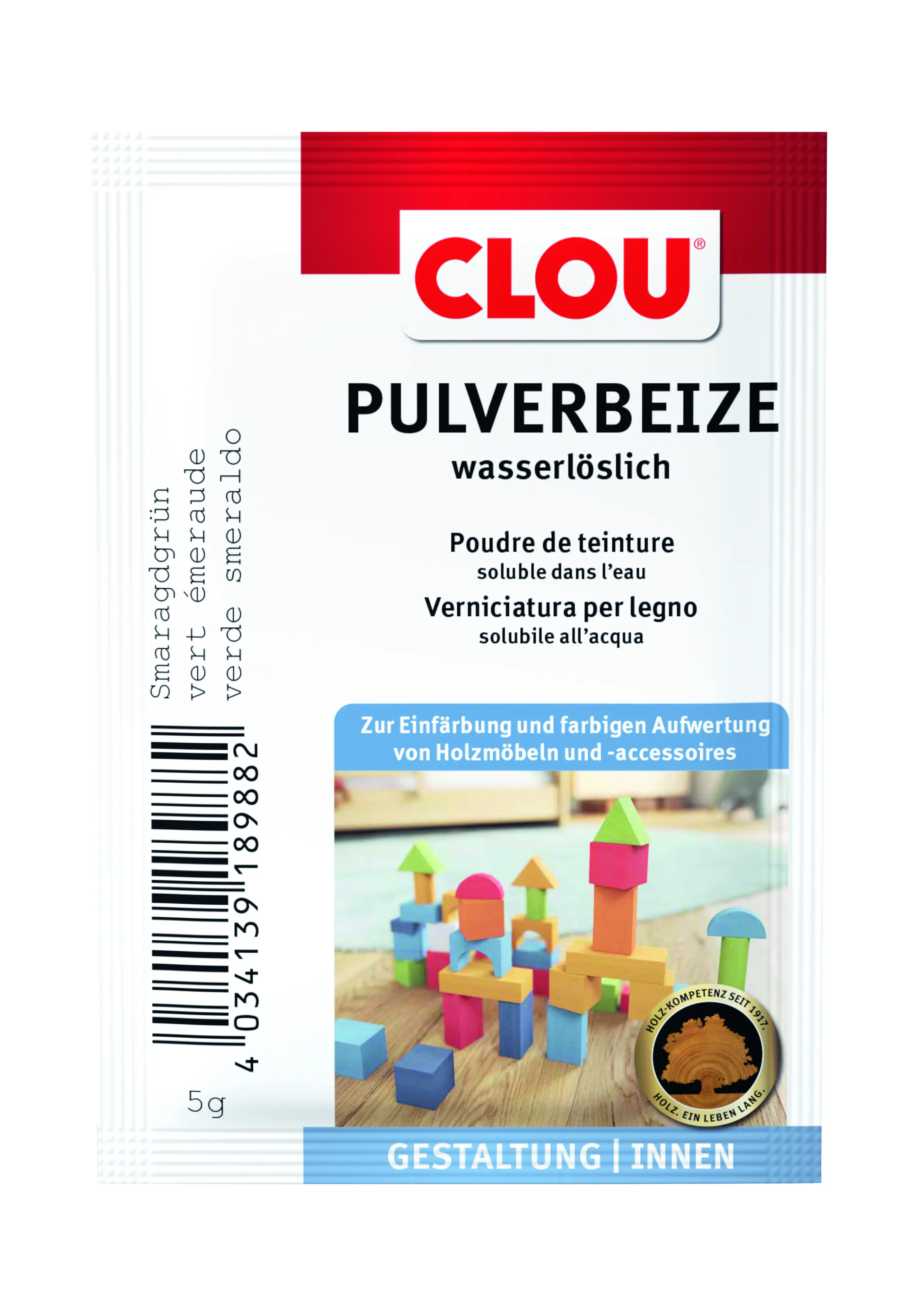 Clou Holzbeize 5 g smaragdgrün