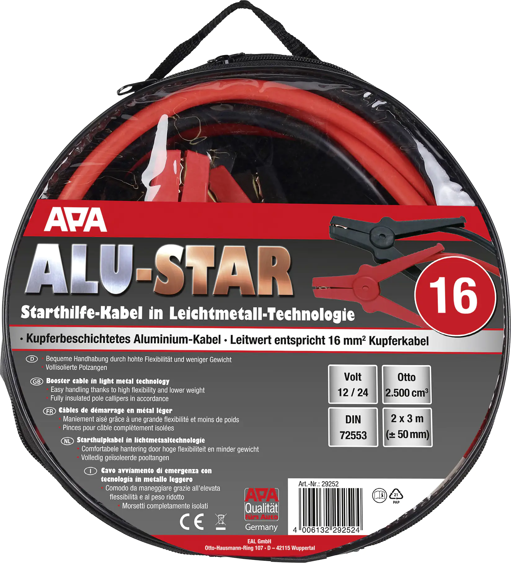 APA Starthilfekabel Alu-Star CCA-Kabel 16 mm²