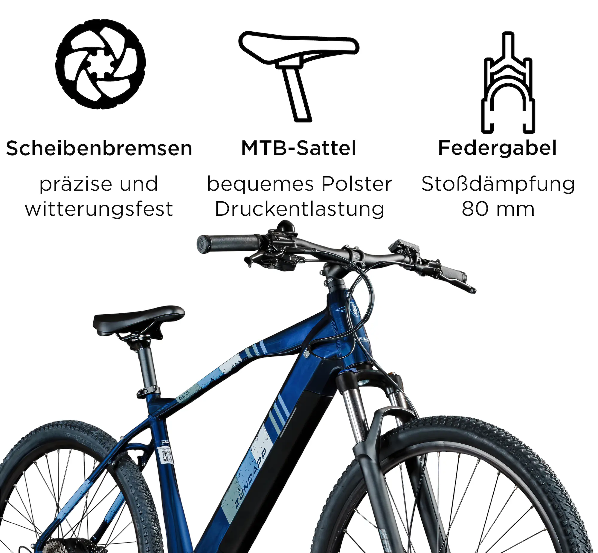 Zündapp E-Bike Z808 MTB 29 Zoll 10-Gang 550 Wh dunkelblau