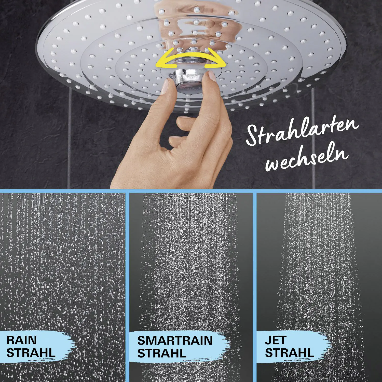 Grohe Kopfbrausesystem Vitalio Joy 260 verchromt, mit Umstellung