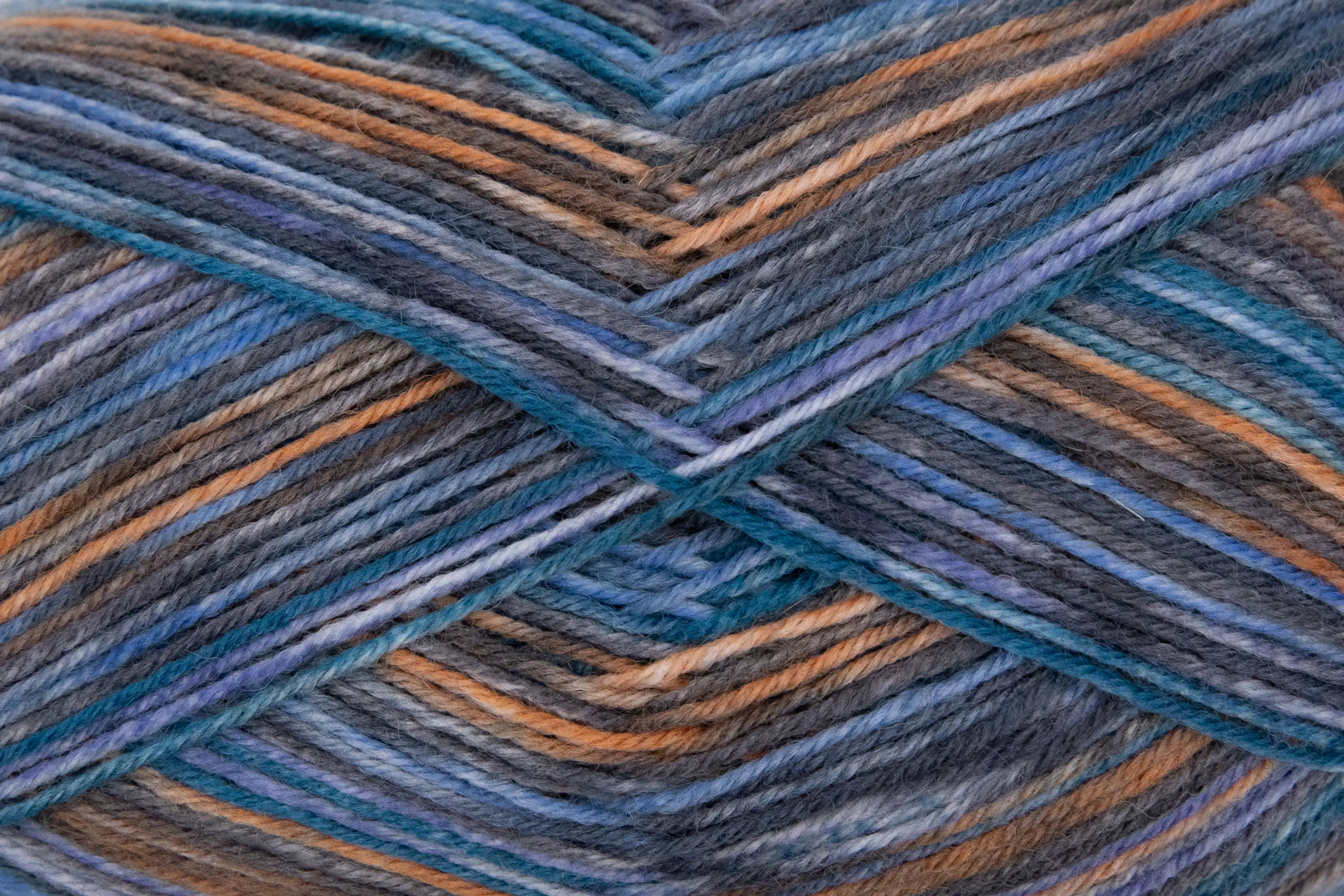 Gründl Sockenwolle Hot Socks 100 g 4-fach, camel-graublau-türkisblau