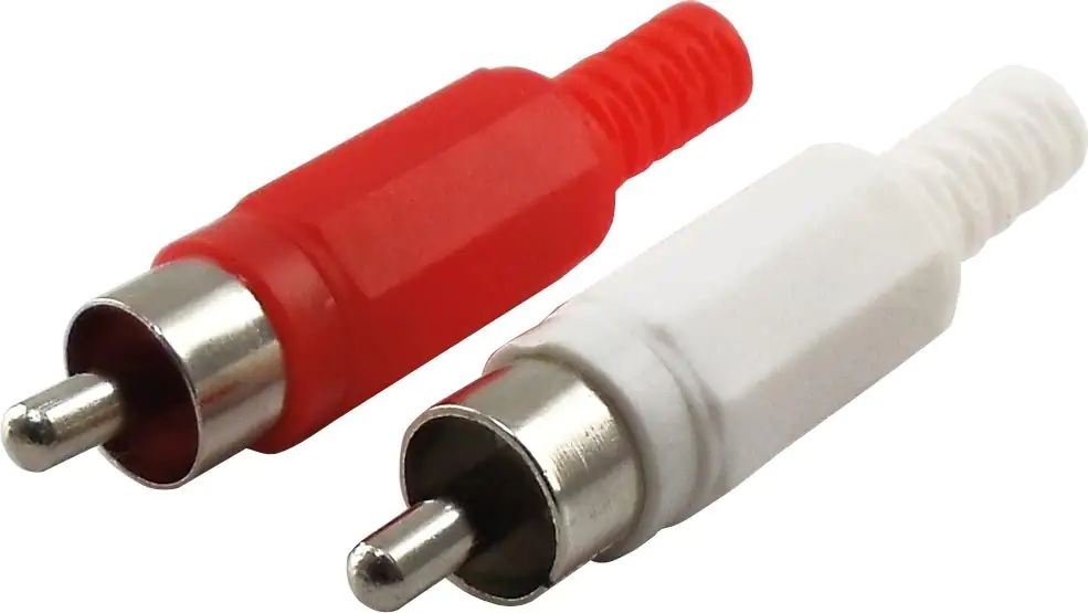 Schwaiger Cinch Stecker Set CIS8112 533 2 Stück rot / weiß, 1x roter Cinch Stecker / 1x weißer Cinch