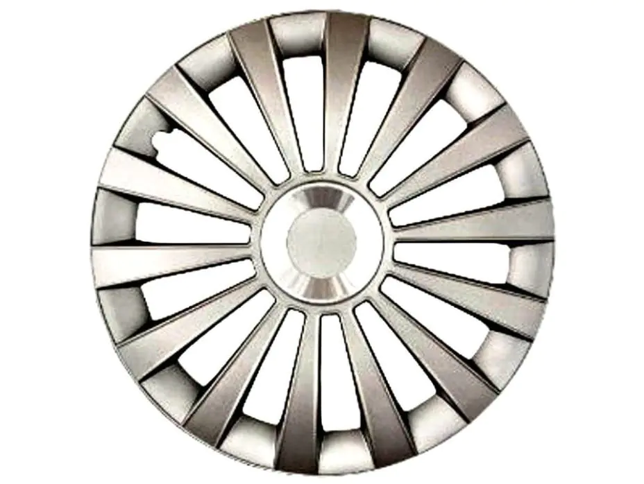 Cartrend Radzierblenden Meridian 35 cm (14 Zoll) silber 4 Stück