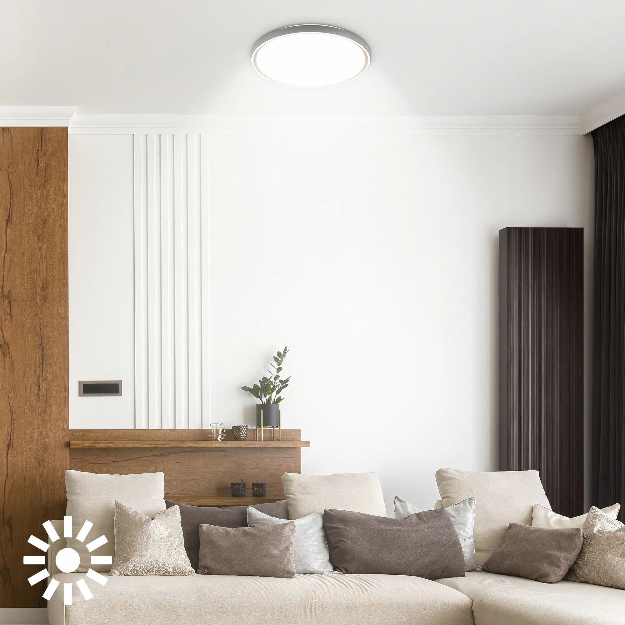 Briloner LED-Deckenleuchte Ina Ø 49,5 cm anthrazit CCT dimmbar