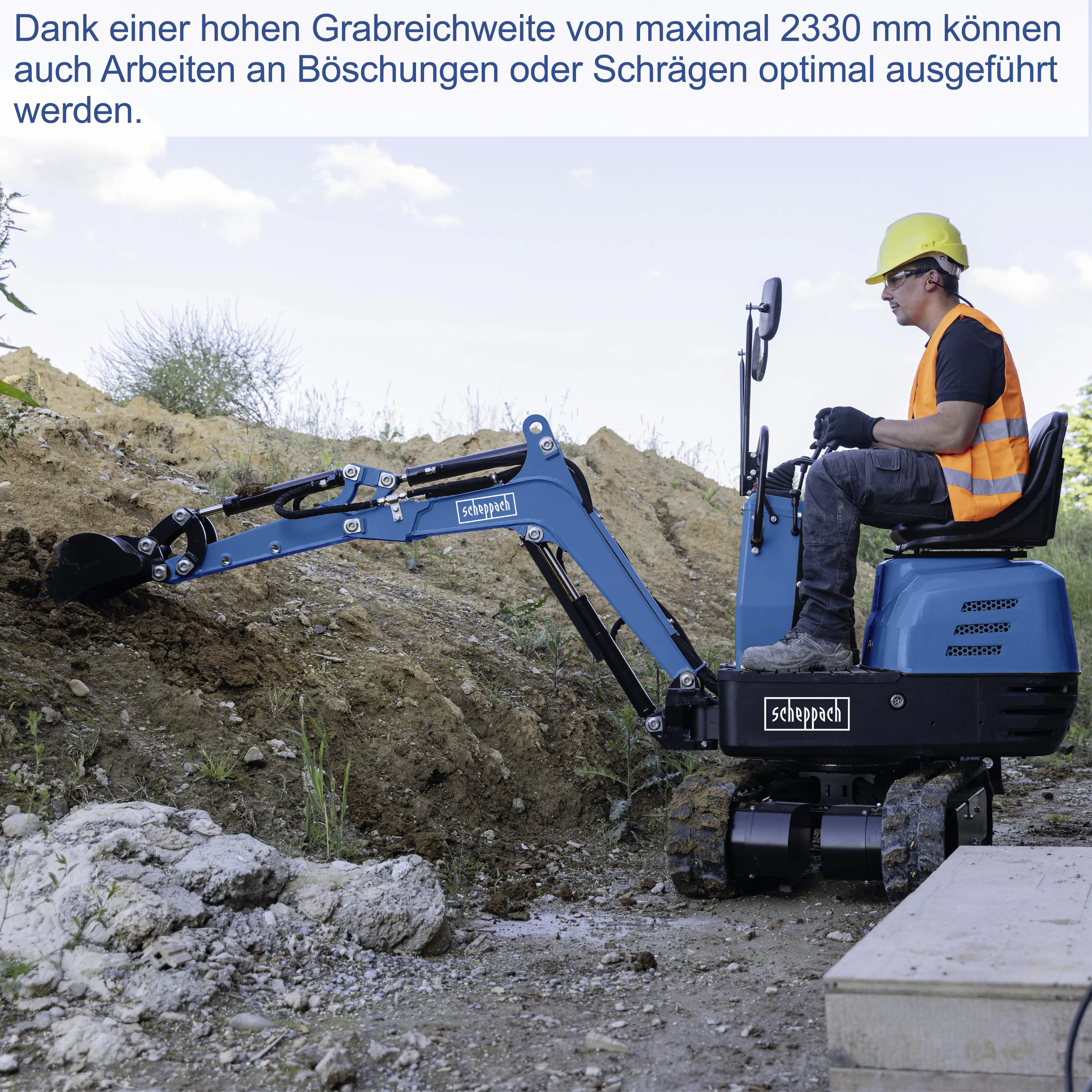Scheppach Mini-Bagger EXC815 69 cm Spurbreite 8,5 PS