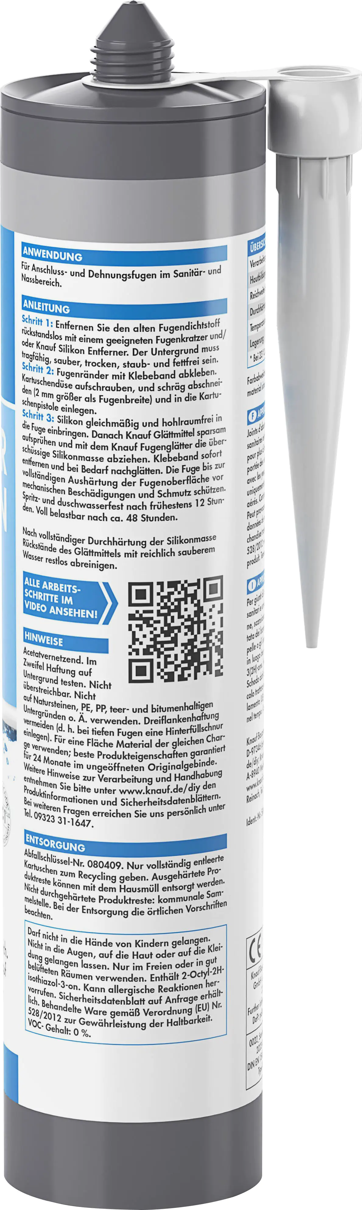 Knauf Sanitär Silikon zementgrau 300 ml