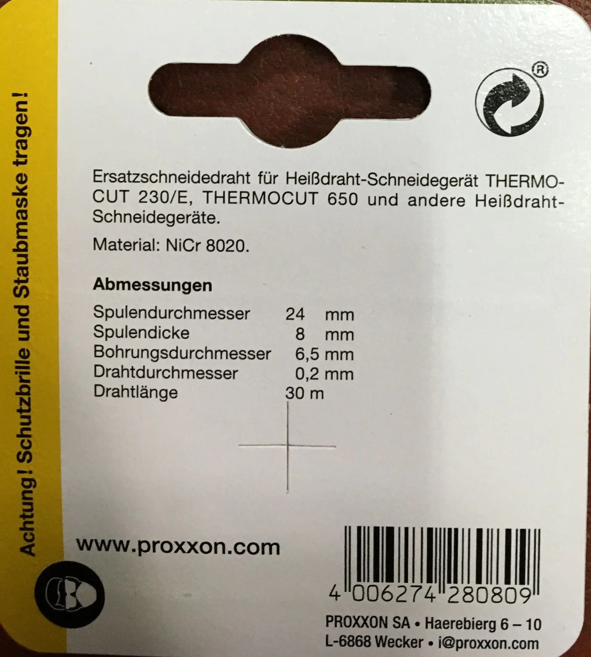 Proxxon Micromot Ersatzschneidedraht für den Thermocut 230/E