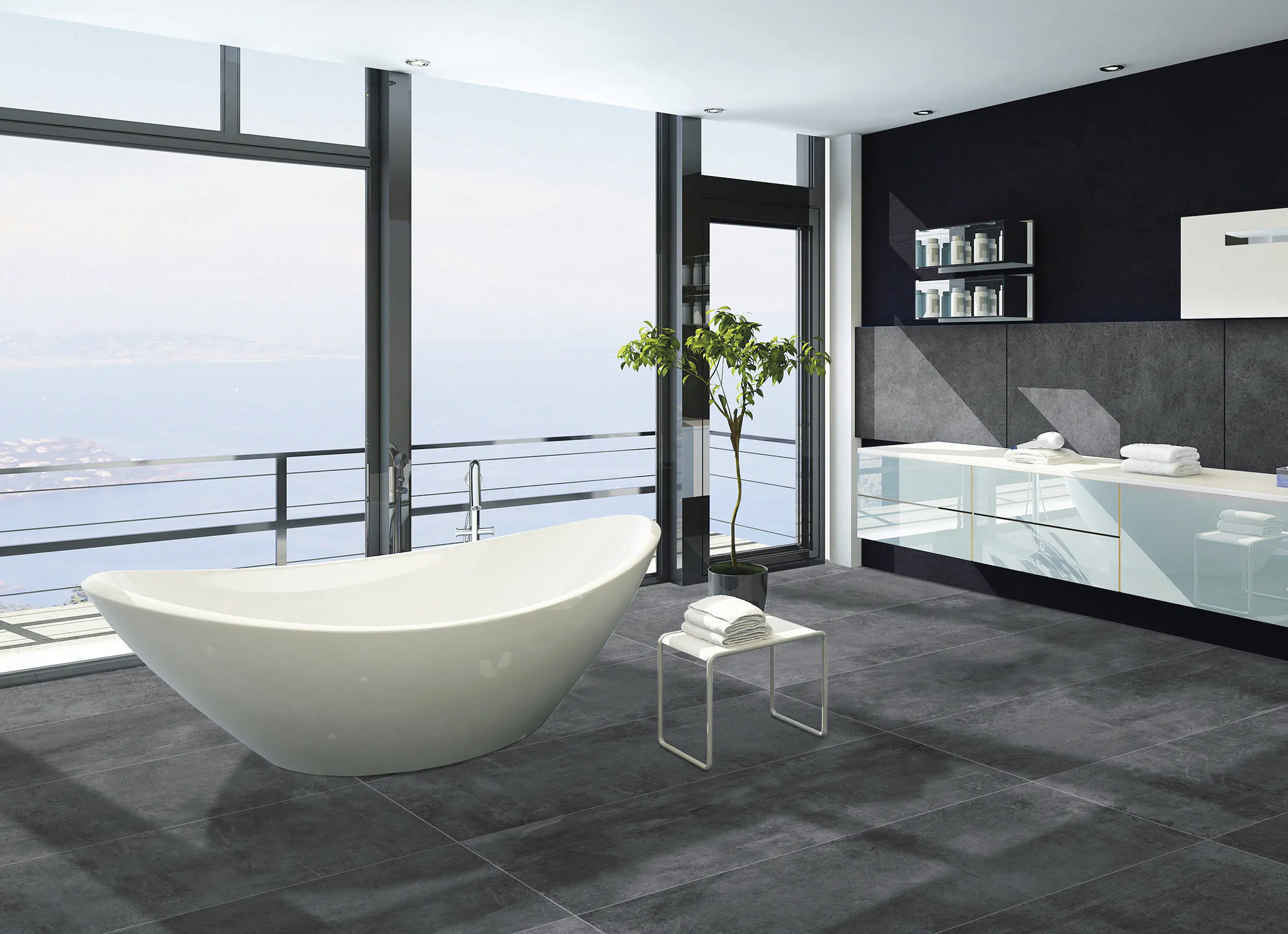 Bodenfliese Feinsteinzeug Pronto classic 60 x 120 cm nero