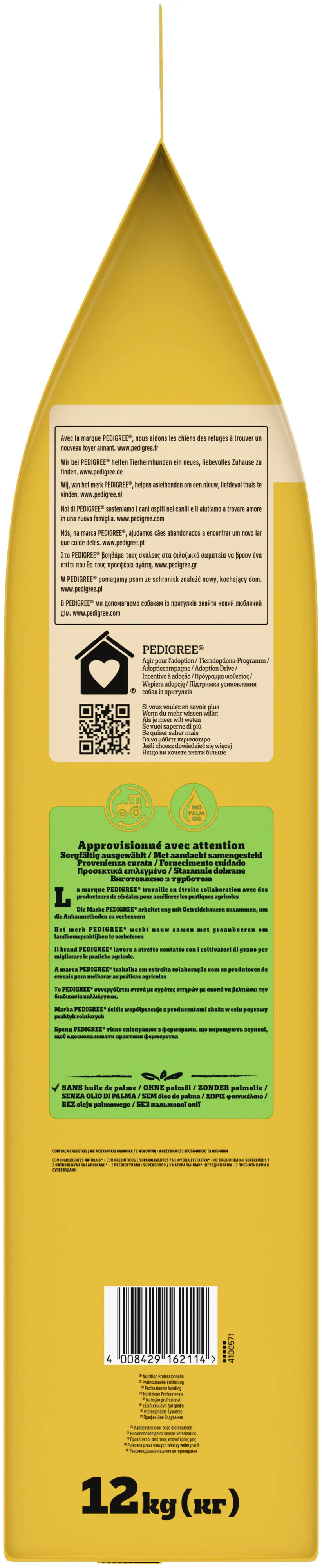 Pedigree Professional Nutrition Hundetrockenfutter Adult 12 kg Rind & Gemüse 