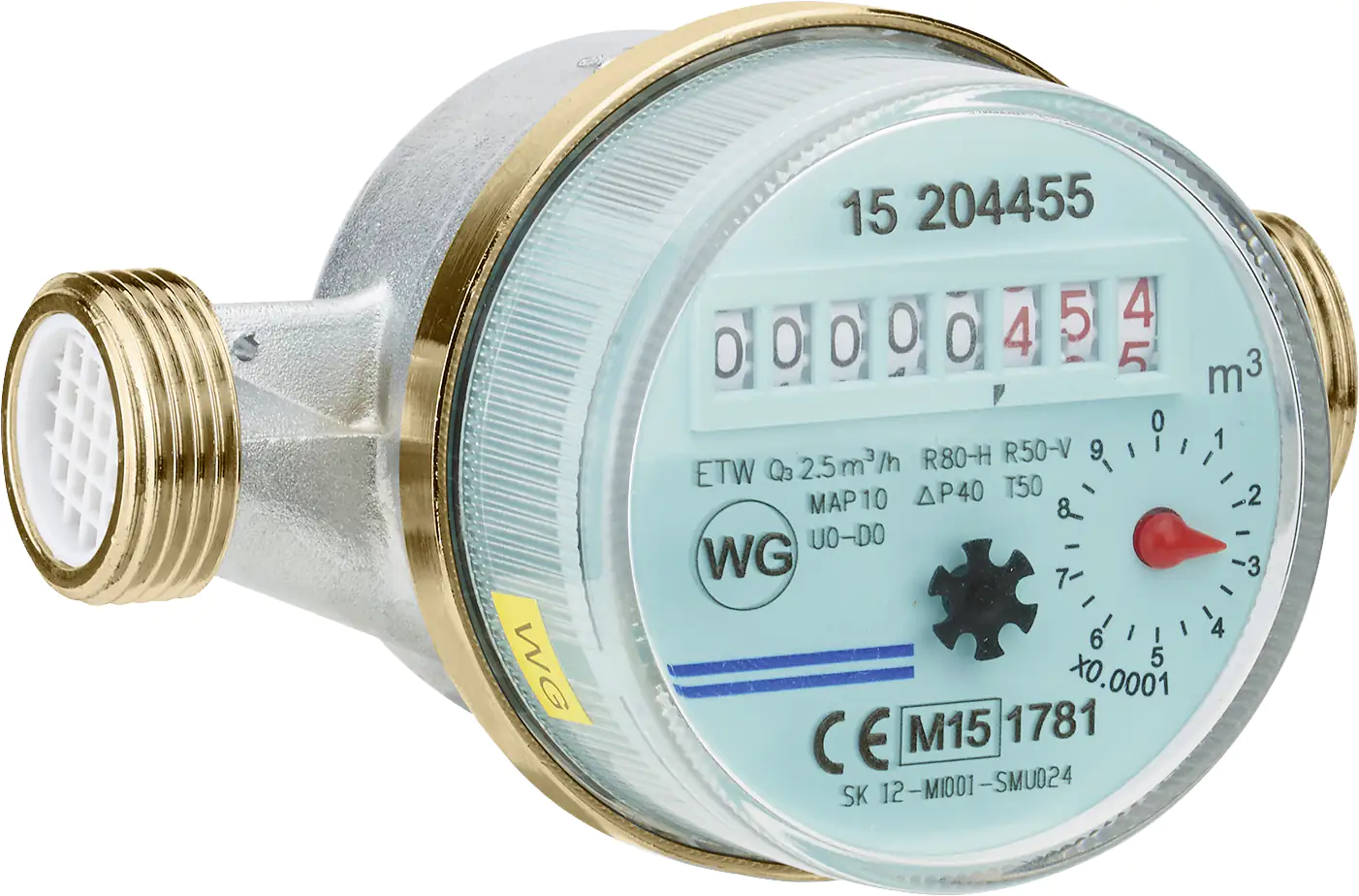 Wohnungswasserzähler Standard 1/2" QN 1,5, für Warmwasser Wohnungswasserzähler Standard 1/2" QN 1,5, für Warmwasser