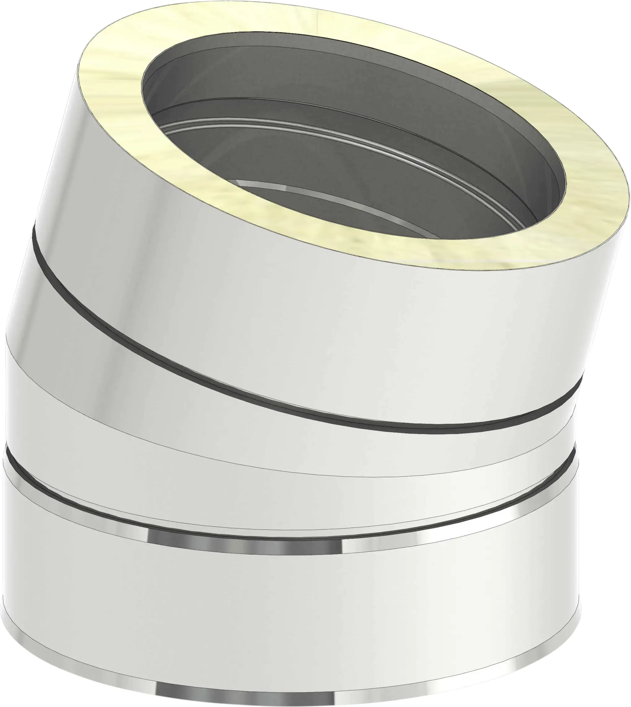 Zitec Edelstahl-Bogen 15° doppelwandig, Ø 130 mm