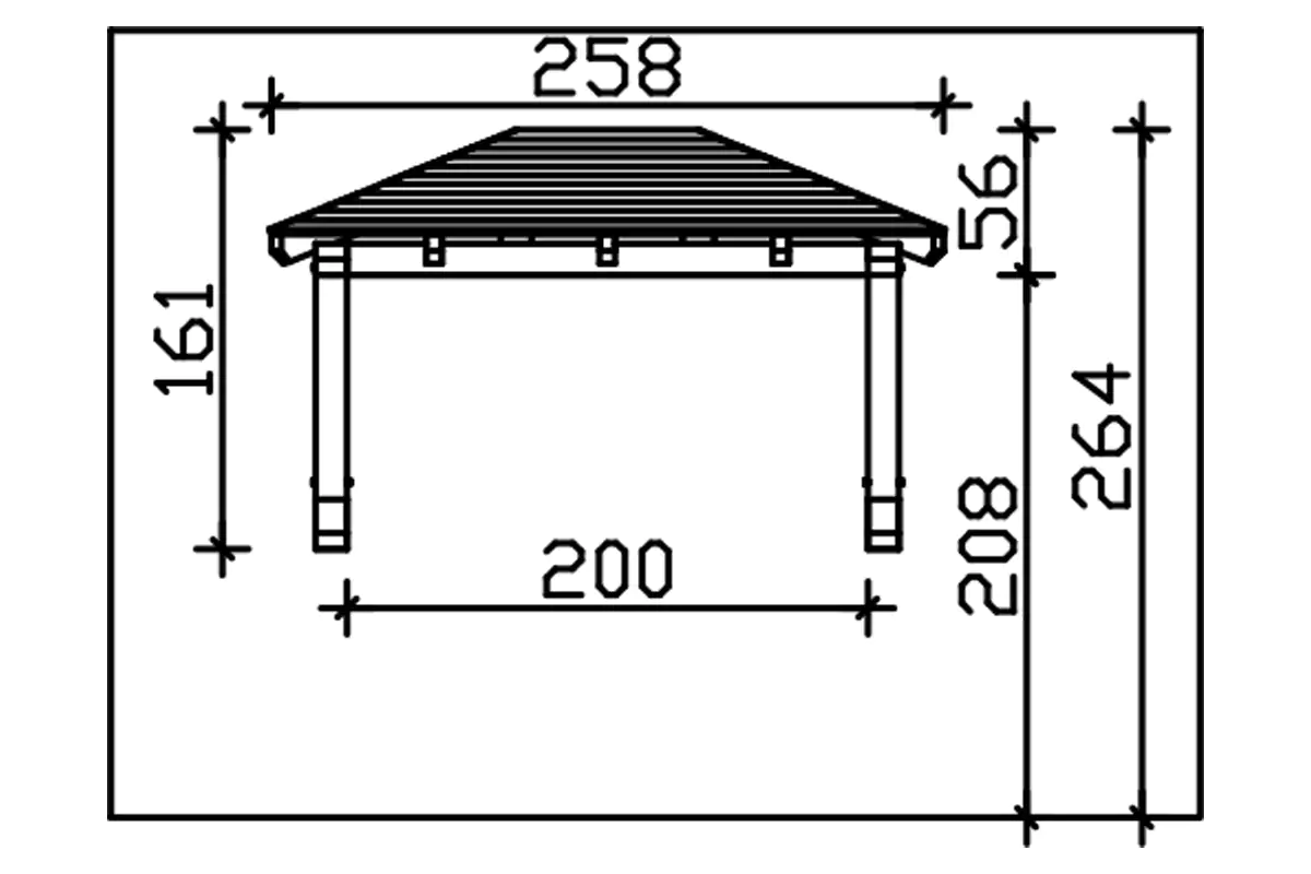 SKAN HOLZ Vordach Wismar Typ 1 258 x 126 cm, natur SKAN HOLZ Vordach Wismar Typ 1 258 x 126 cm, natur
