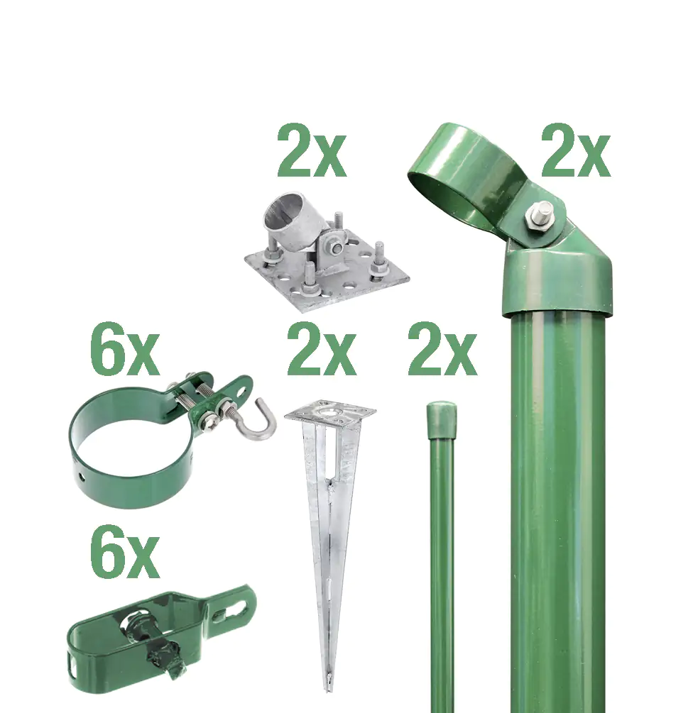 Alberts Komplettset Zauneck-Set für Maschendrahtzaun 150 cm zA grün