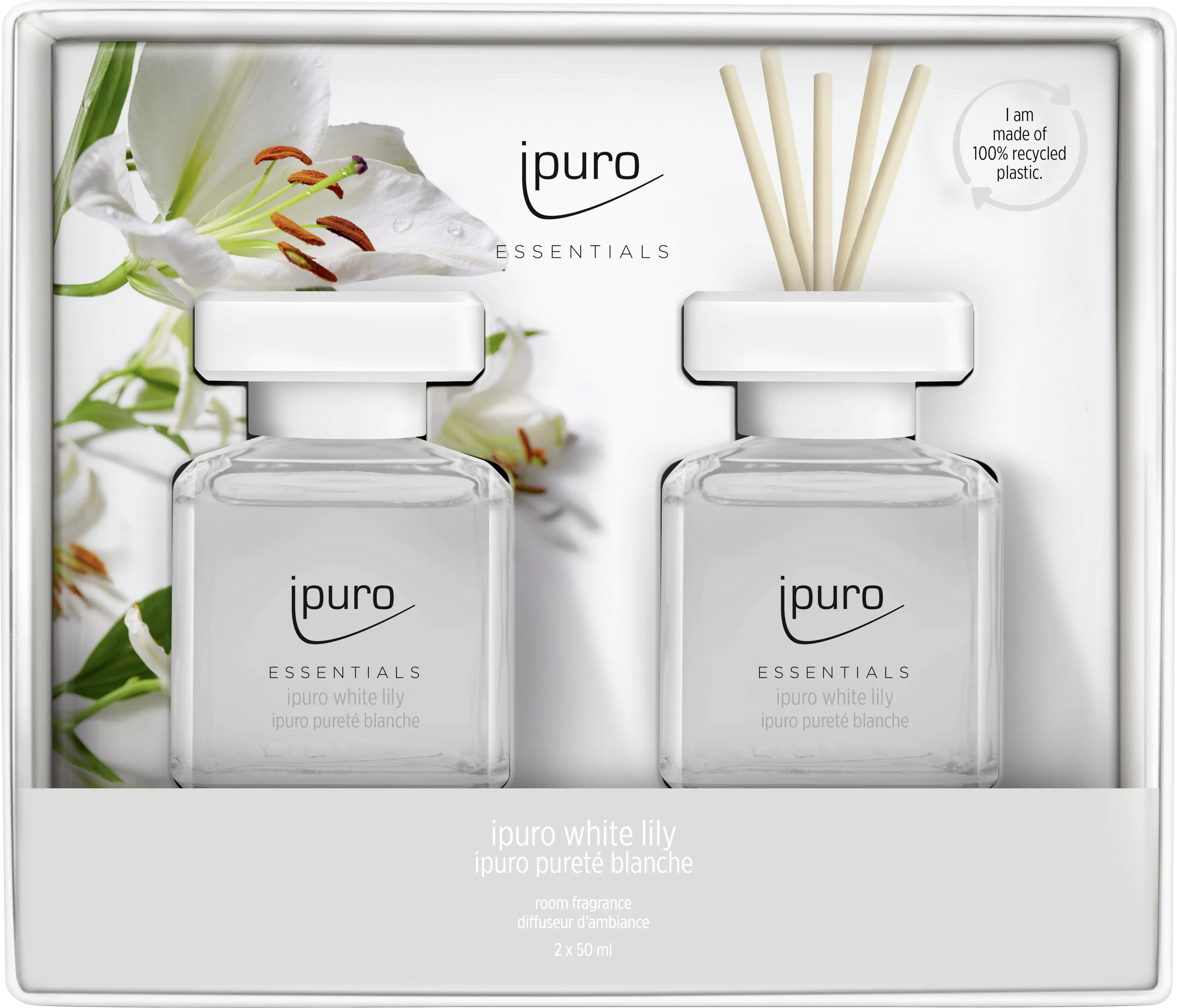 ipuro ESSENTIALS Raumduft Set White Lily 2 x 50 ml