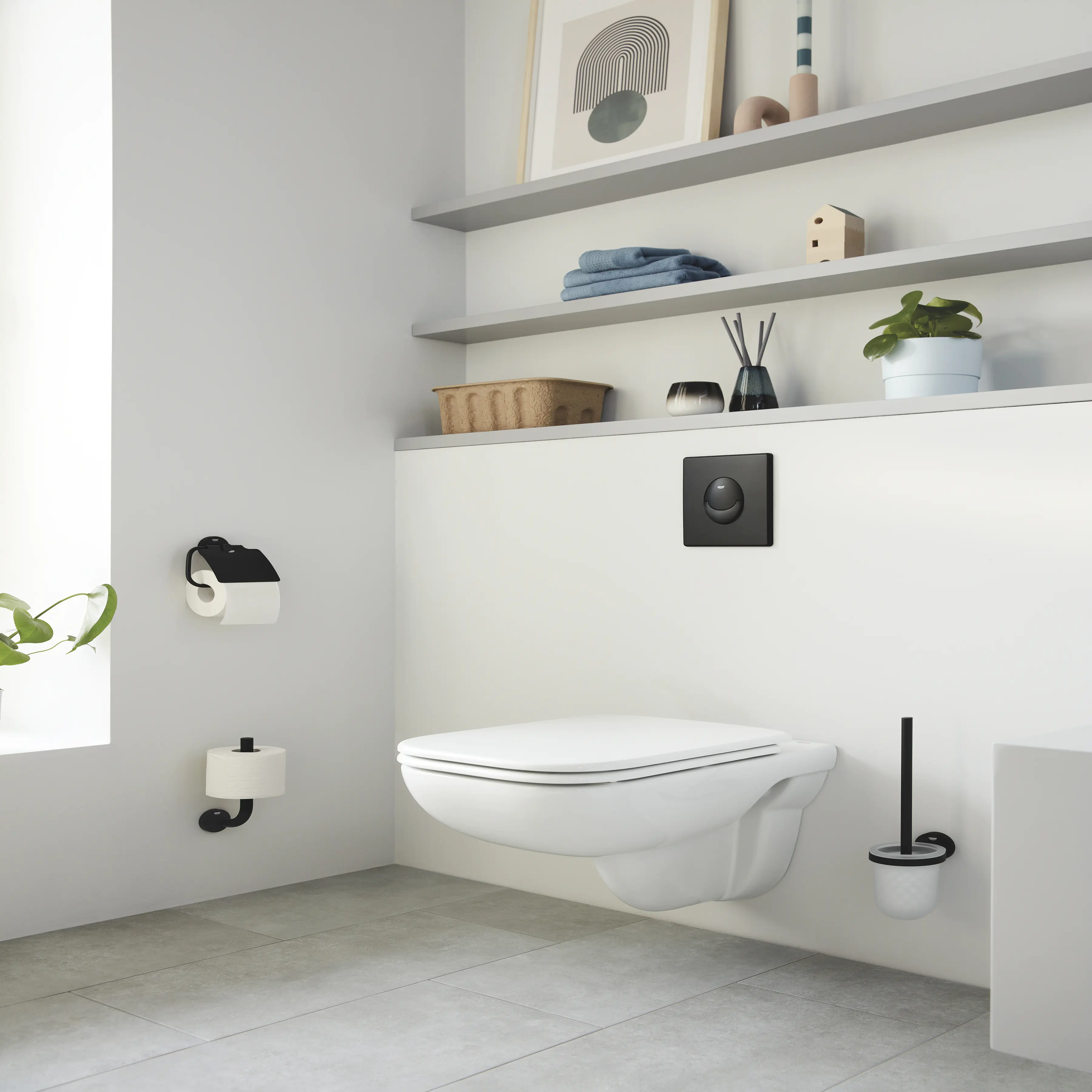 Grohe Start Toilettenbürstengarnitur matt black klebbar Grohe Start Toilettenbürstengarnitur matt black klebbar