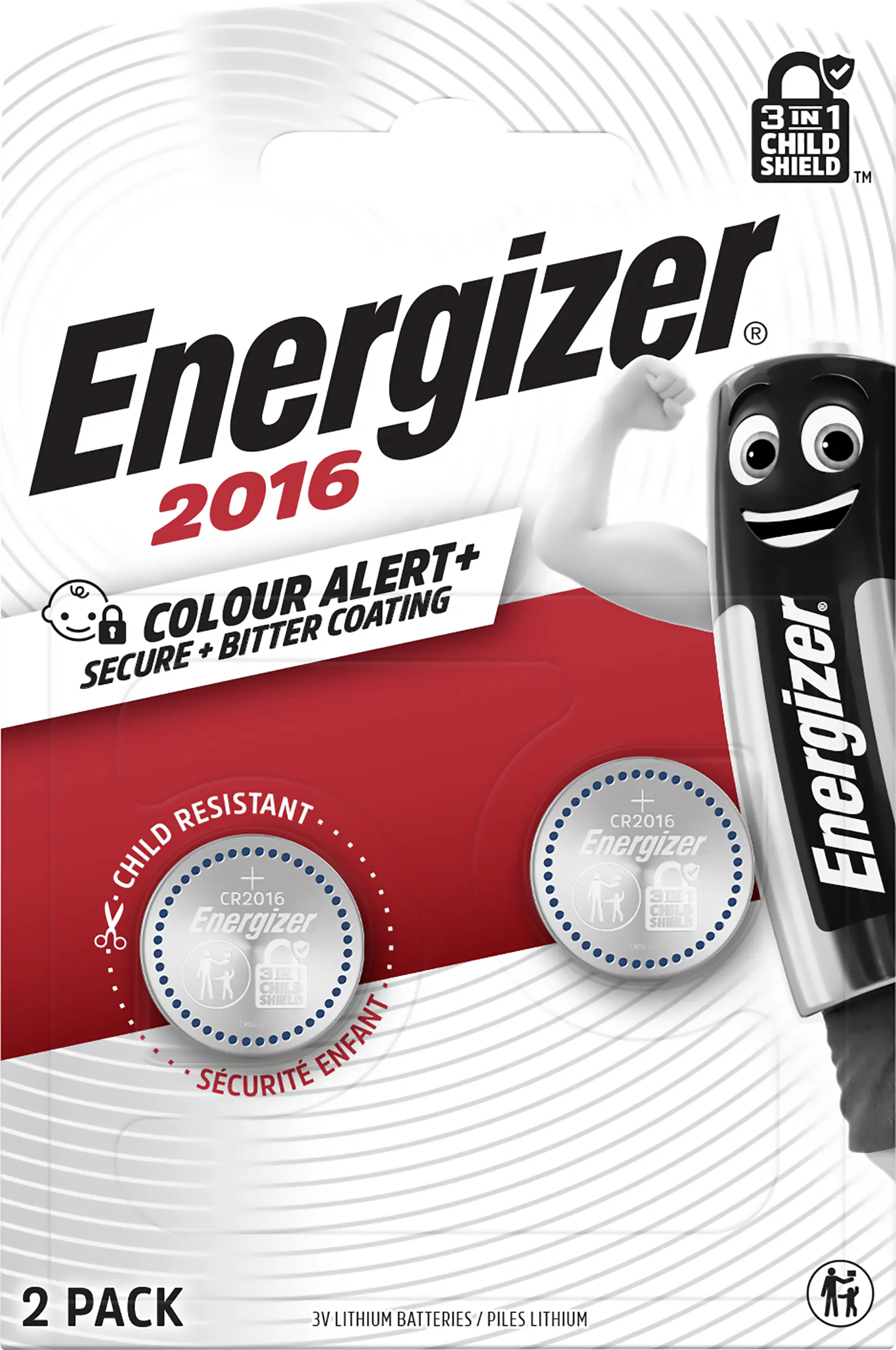 Energizer Knopfzelle CR 2016 Lithium, 3 V, 2er Pack