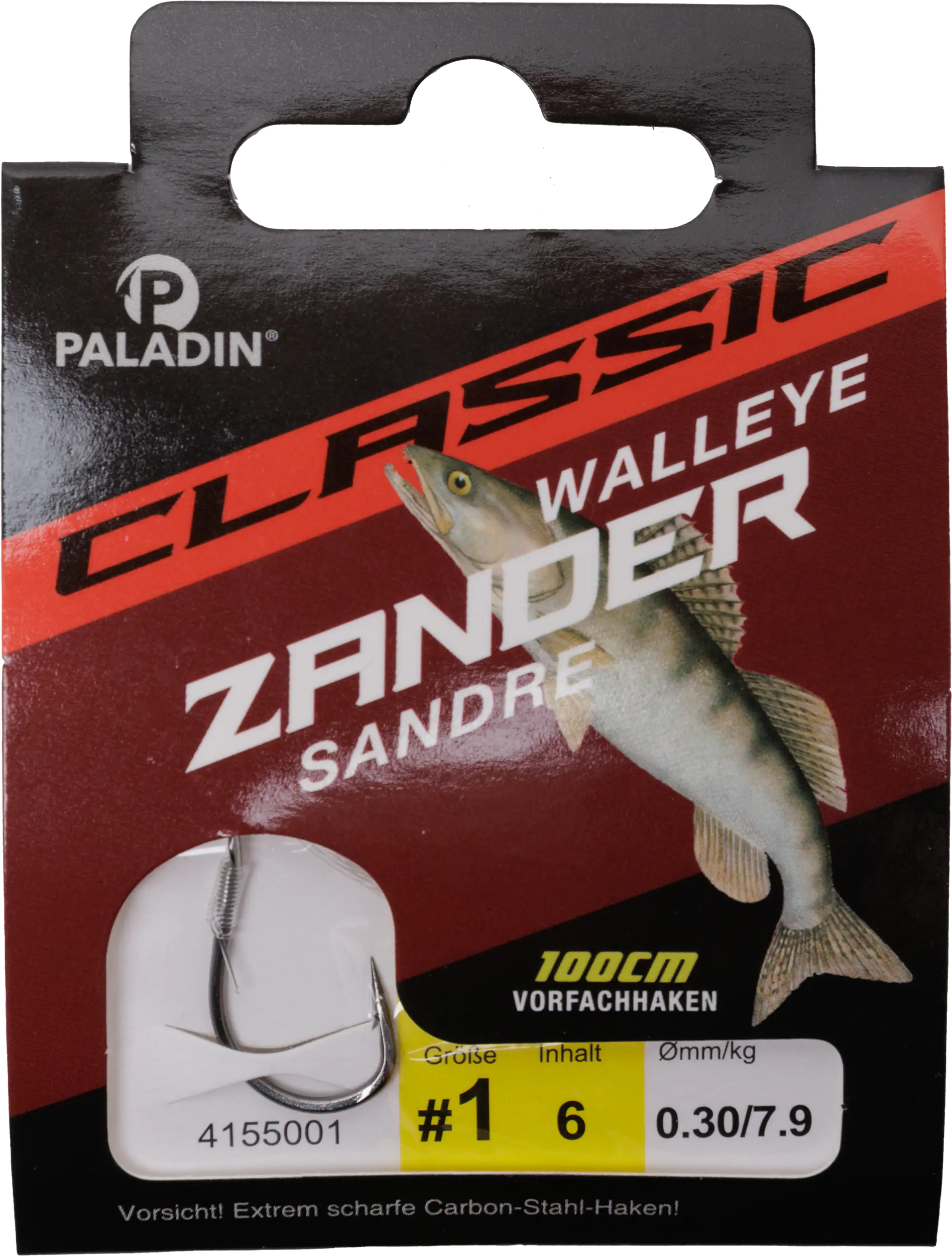 Paladin Zanderhaken gebunden Größe 1 100 cm 6 Stück gunsmoke