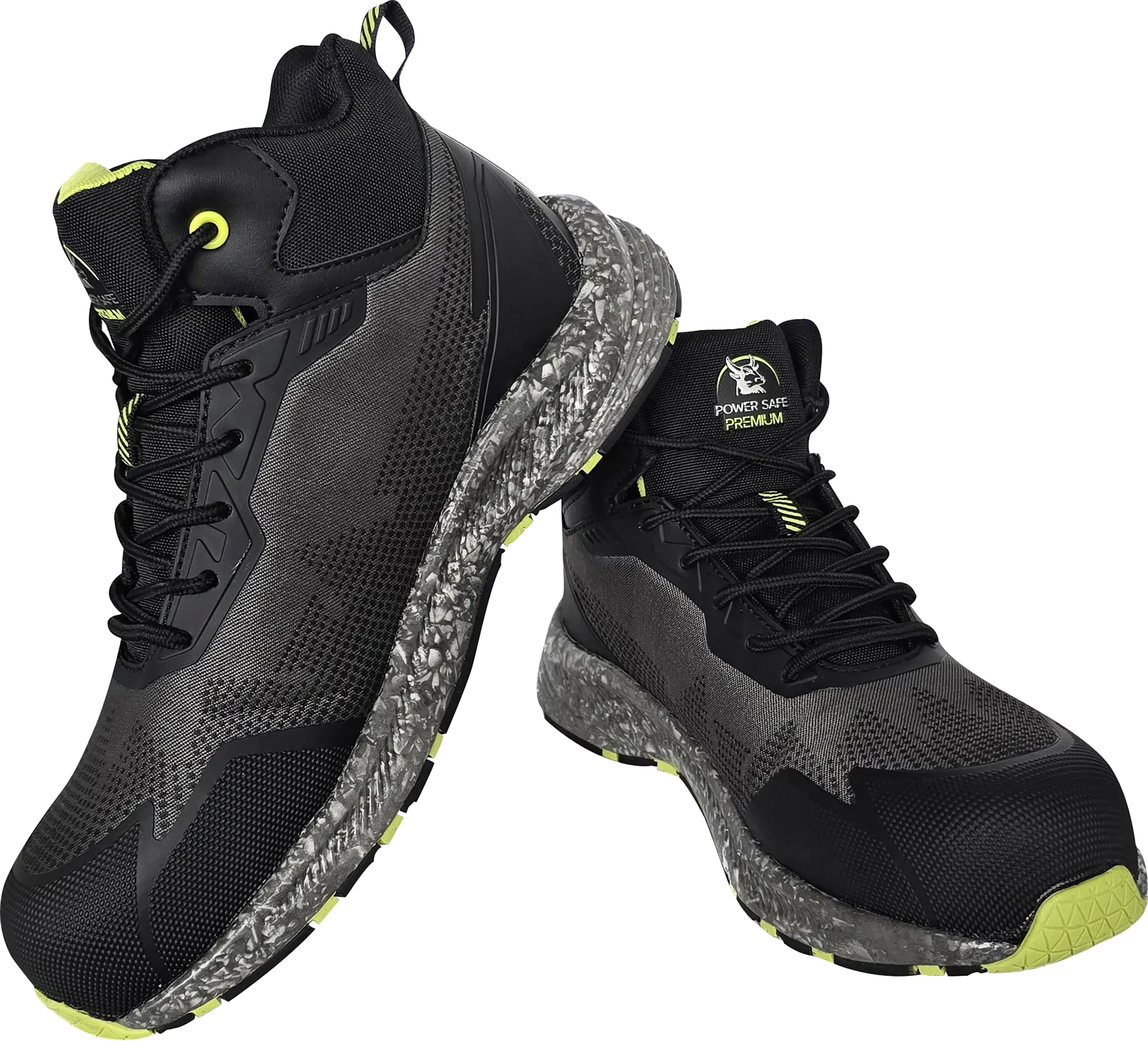 Sicherheitsstiefel Ecostar Mid S1P schwarz-neongrün Sicherheitsstiefel Ecostar Mid S1P schwarz-neongrün