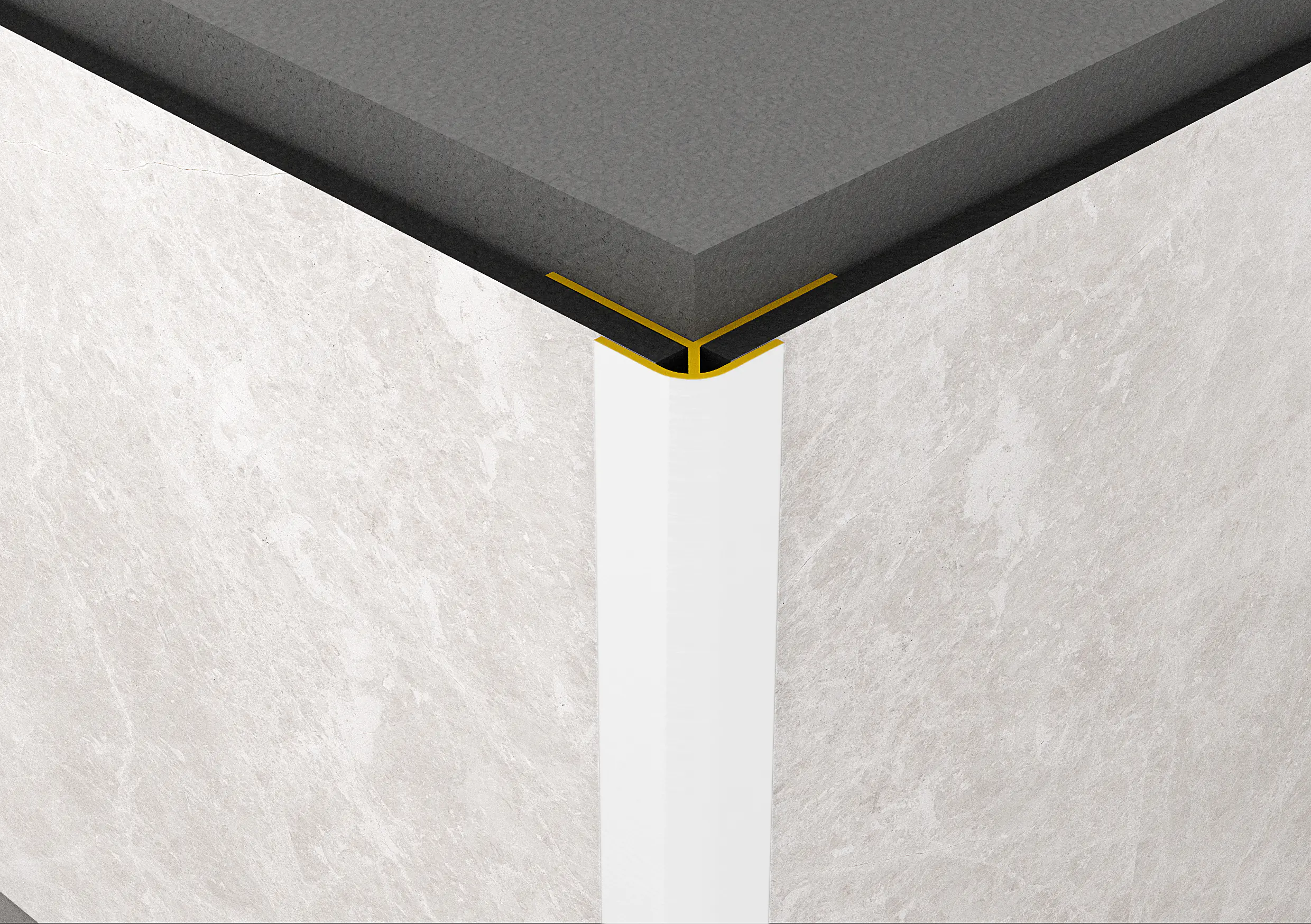 Rock the Wall Außenecke mit Einfassung weiß 280 x 1,7 x 1,75 cm