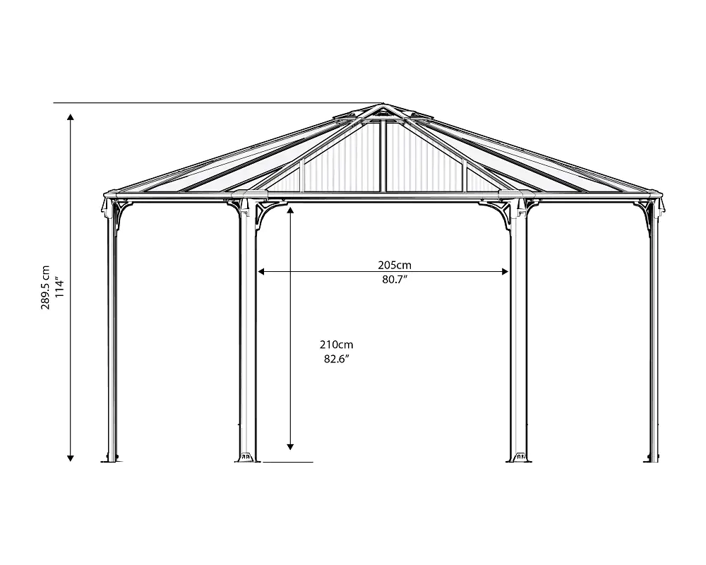 Canopia Pavillon Monaco 4500 450 x 390 cm, grau
