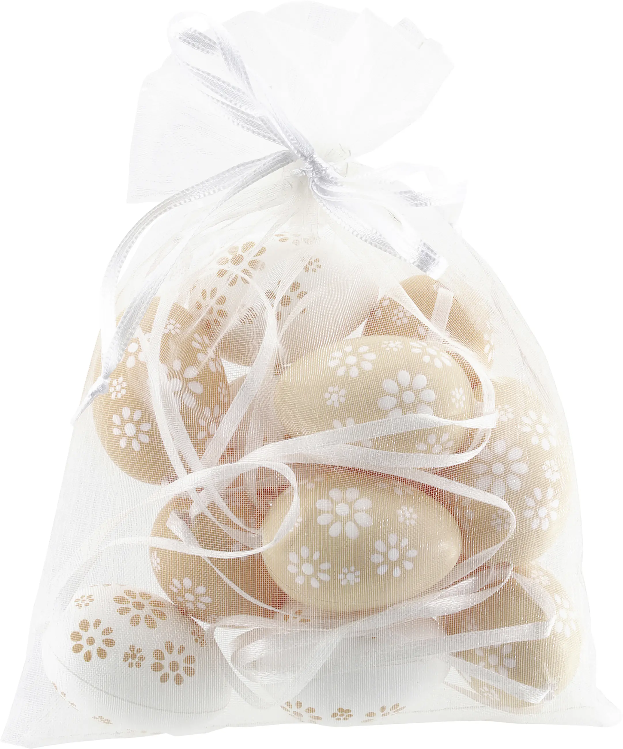 Osterdeko Anhänger Eier Kunststoff hellbraun 6 Stück