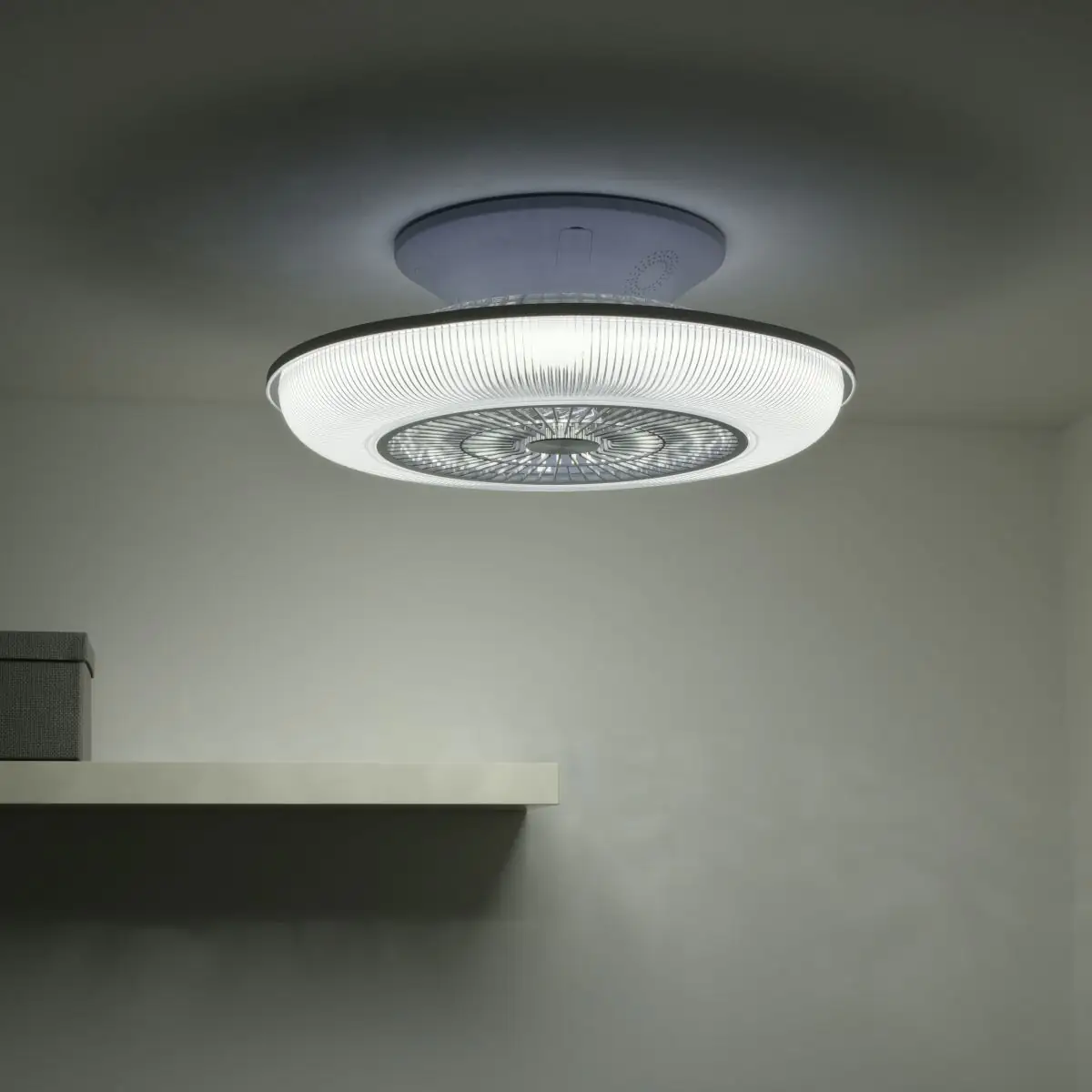 Leuchten Direkt LED Deckenleuchte Dion mit Ventilator Ø 57,5 cm RGB Leuchten Direkt LED Deckenleuchte Dion mit Ventilator Ø 57,5 cm RGB