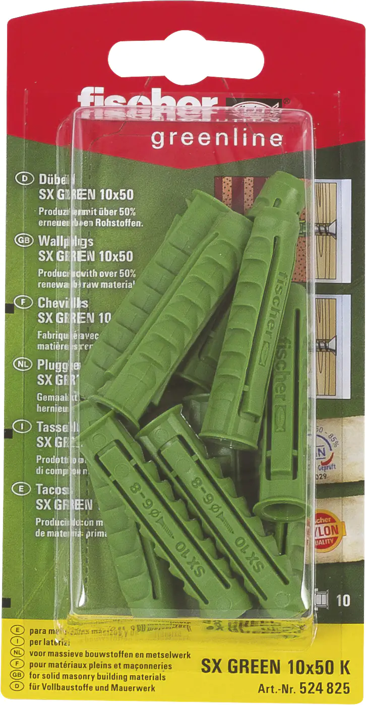 Fischer Spreizdübel SX green 10.0 x 50 mm - 10 Stück
