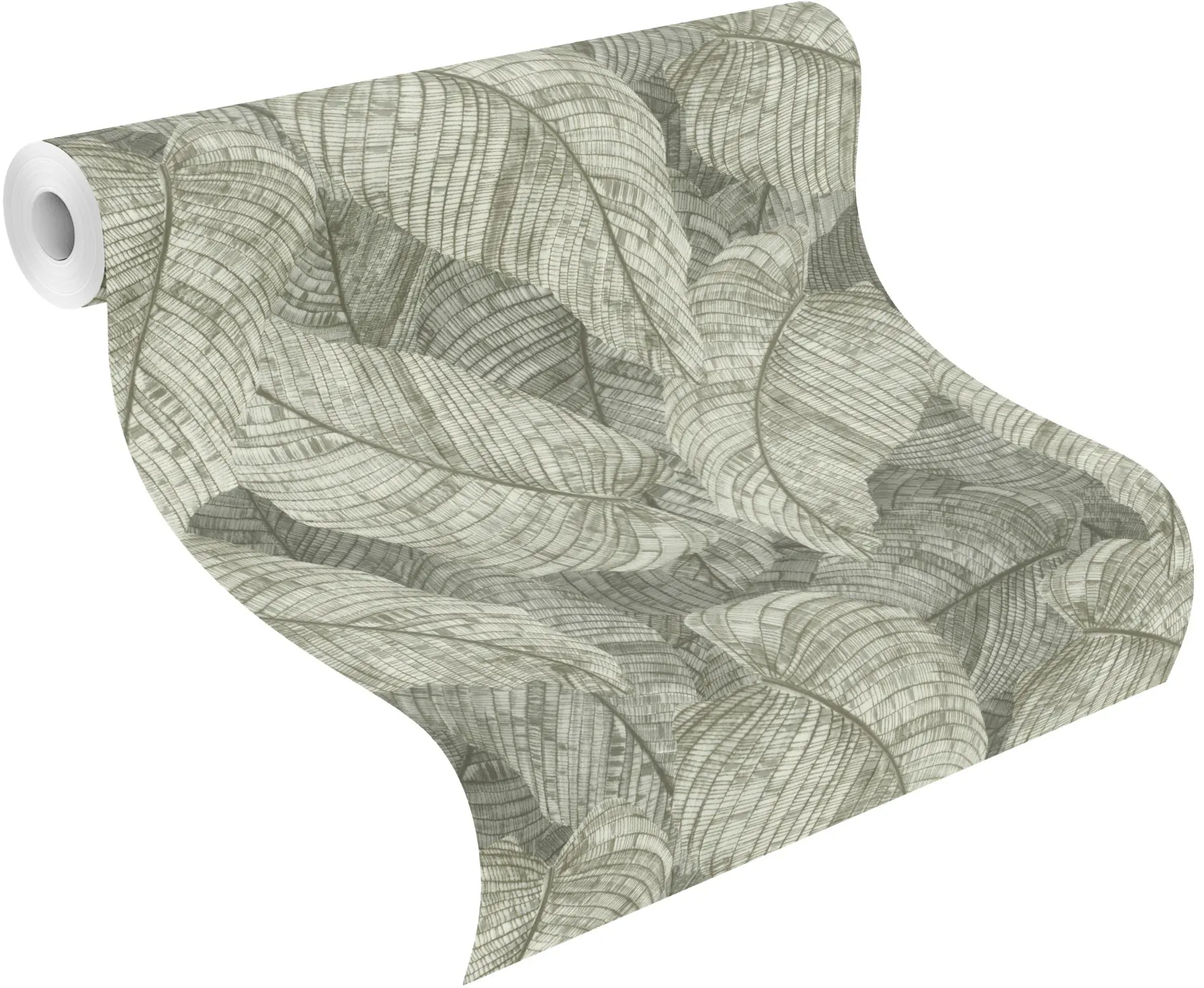 Rasch Vliestapete Muster Blätter grün grau 10,05 x 0,53 m