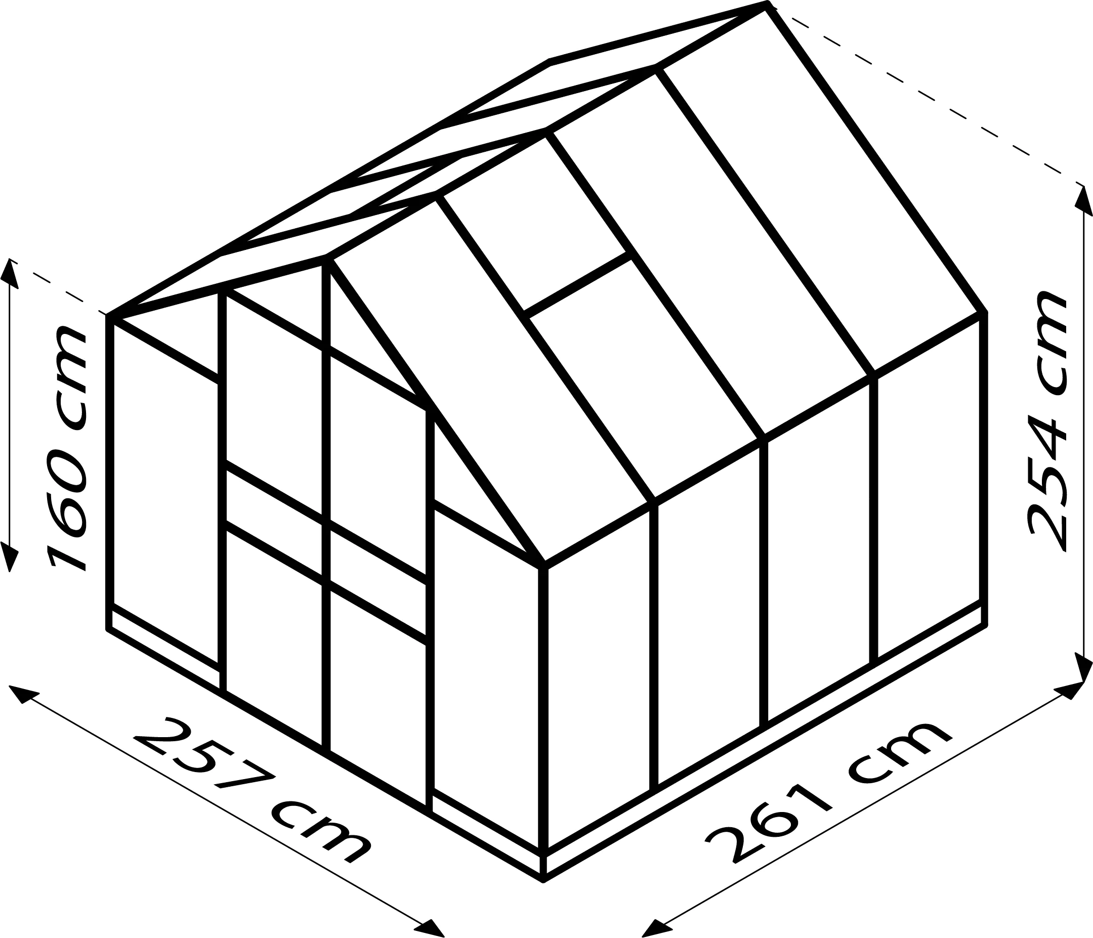 Vitavia Gewächshaus Domus 6700 257 x 261 cm 3 mm Sicherheitsglas