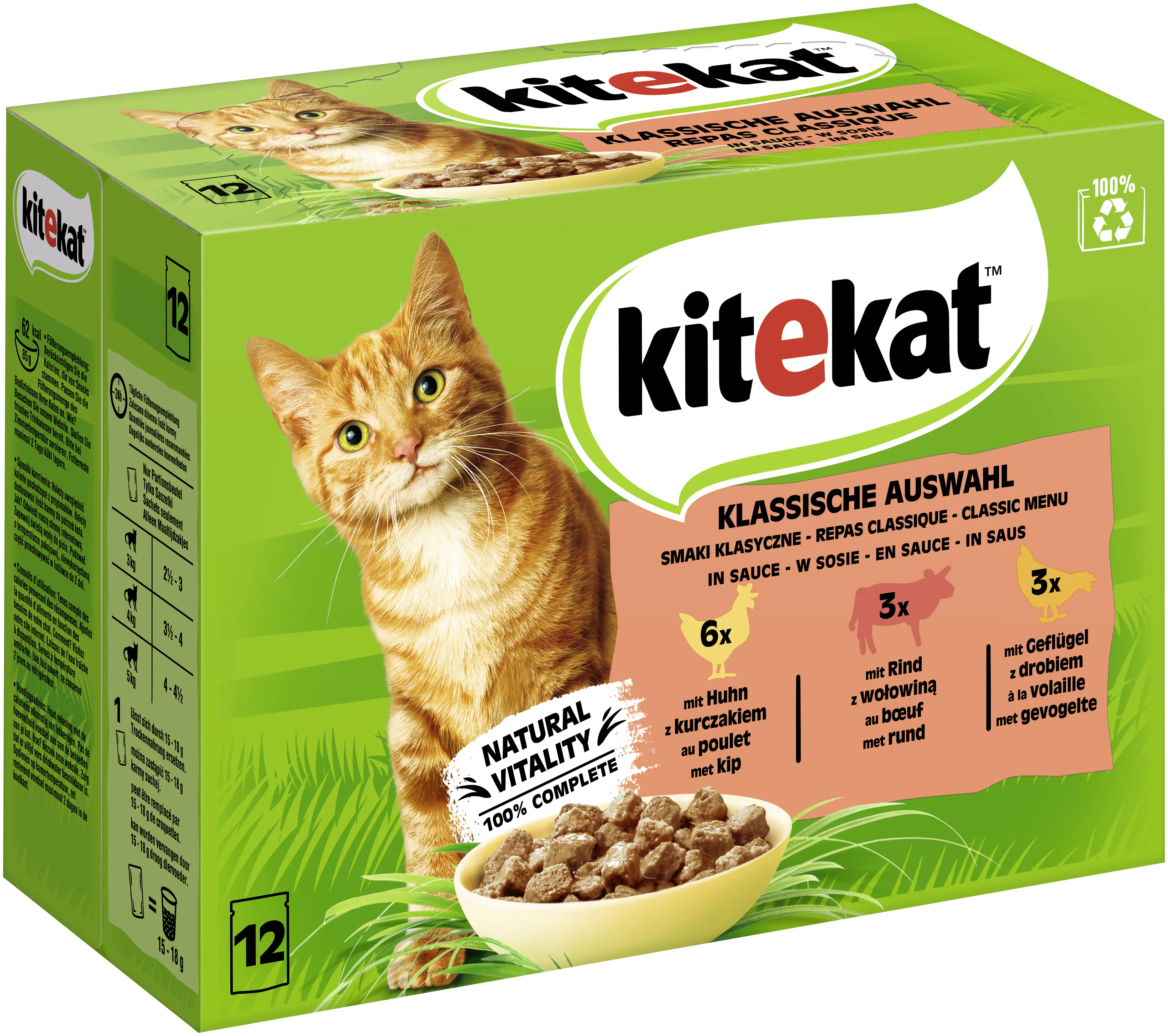 Kitekat Klassische Auswahl in Sauce Multipack 12x85 g