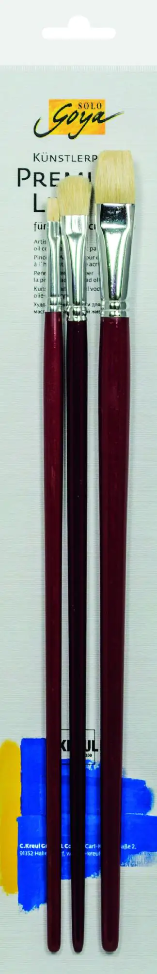 Kreul Solo Goya Künstlerpinsel Set Borst-Gusowpinsel Öl-/Acrylfarbe 3 Stück Kreul Solo Goya Künstlerpinsel Set Borst-Gusowpinsel Öl-/Acrylfarbe 3 Stück