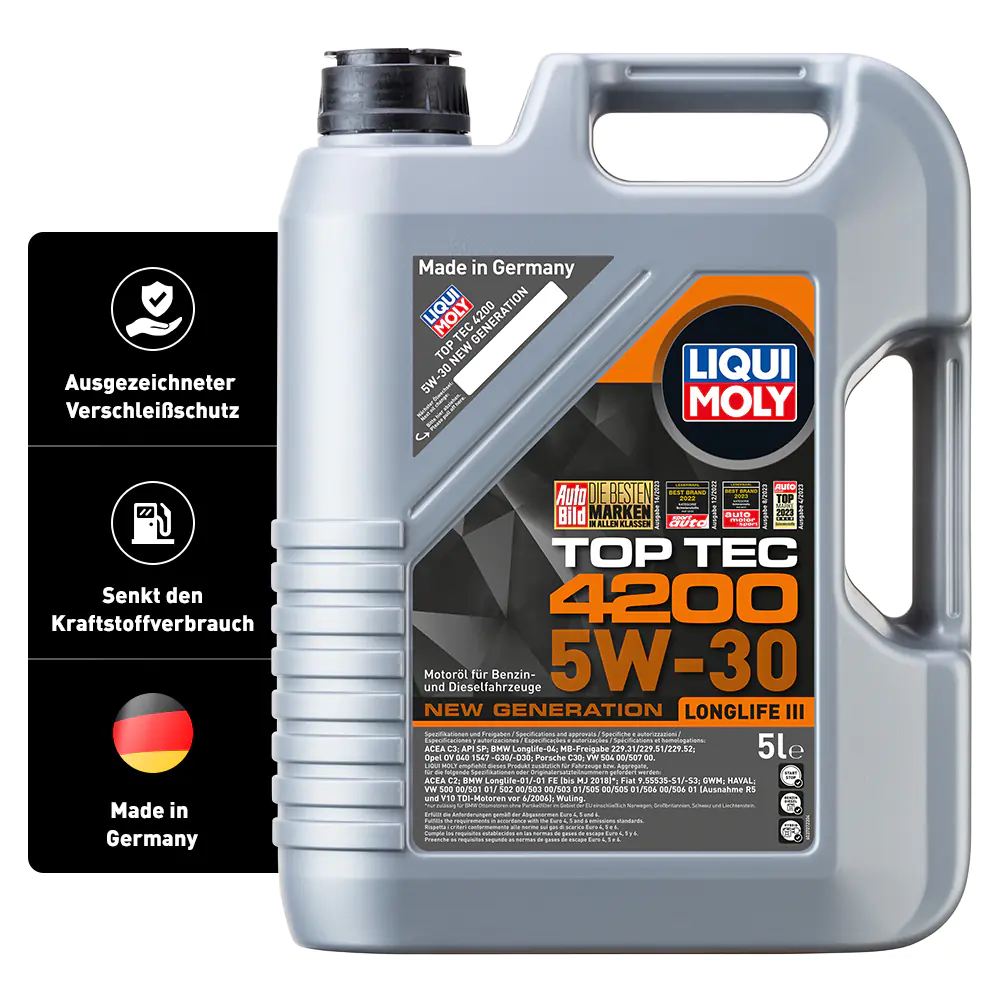Liqui Moly Motoröl Top Tec 4200 SAE 5W-30 Longlife III 5 L Liqui Moly Motoröl Top Tec 4200 SAE 5W-30 Longlife III 5 L