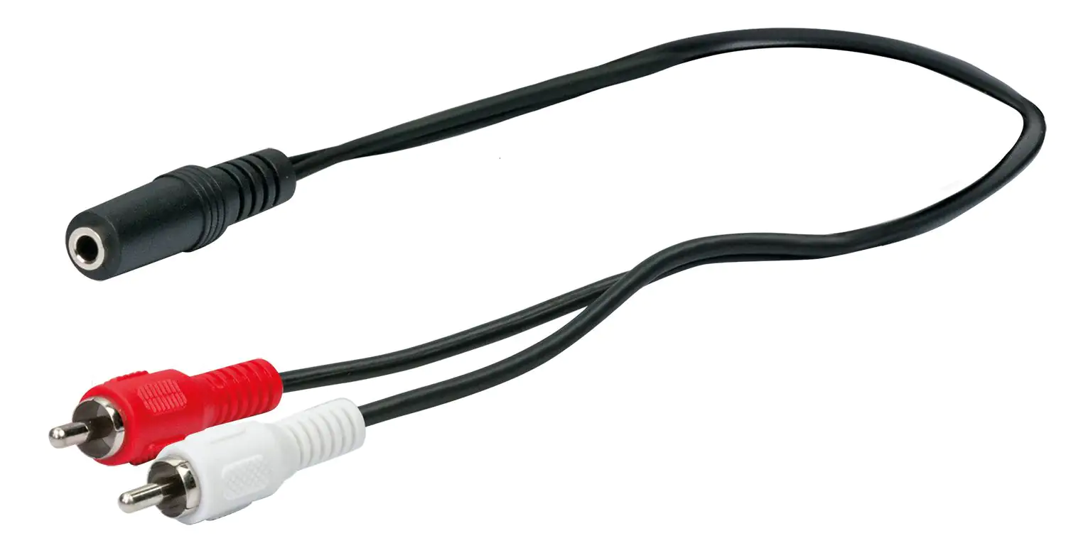 Schwaiger Audio Adapter Kabel TFS2002 533 Klinke Cinch schwarz, 0,2m, 1x 3,5mm Klinken Buchse / 2x C