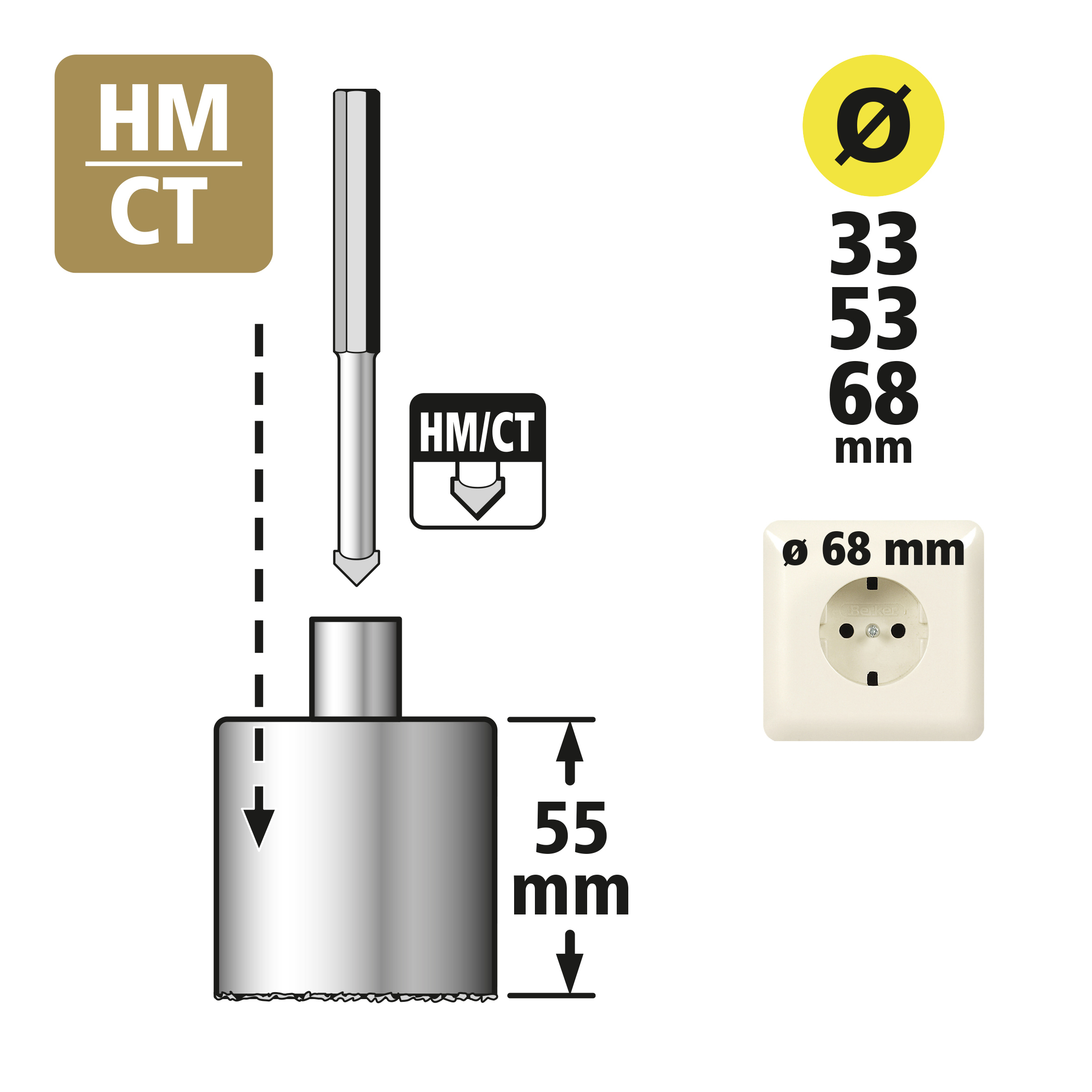 Wolfcraft Lochsägen-Koffer Ø 33, 53, 68 mm Hartmetall Wolfcraft Lochsägen-Koffer Ø 33, 53, 68 mm Hartmetall