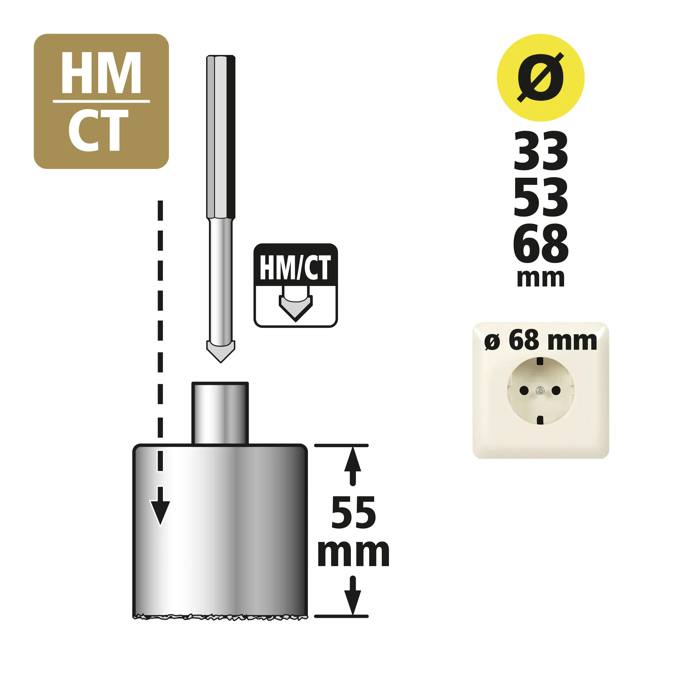 Wolfcraft Lochsägen-Koffer Ø 33, 53, 68 mm Hartmetall Wolfcraft Lochsägen-Koffer Ø 33, 53, 68 mm Hartmetall