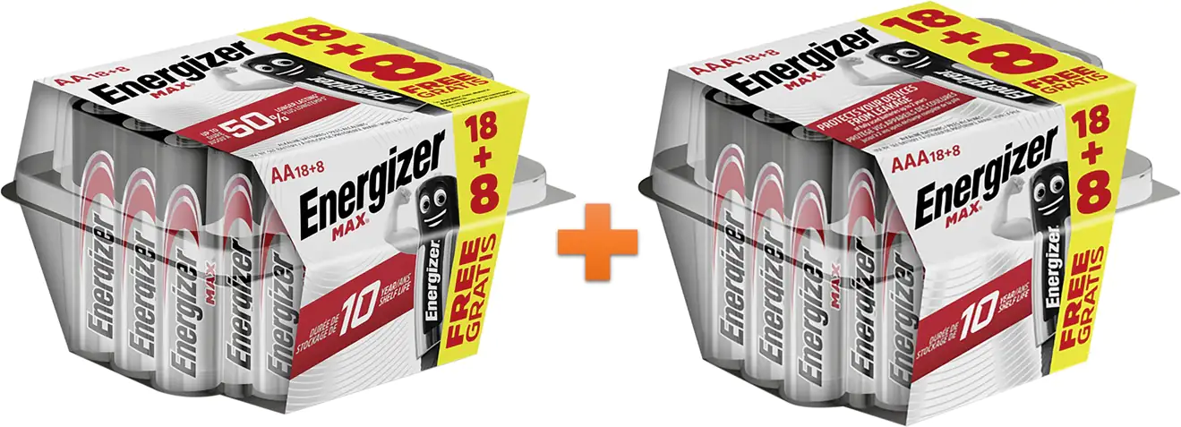 Energizer Sparpack Max Alkaline Batterie Mignon AA + AAA, je 18 + 8er Pack