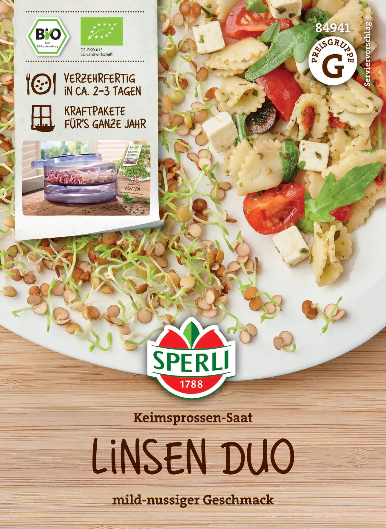 Sperli BIO Keimsprossen-Saat Linsen Duo