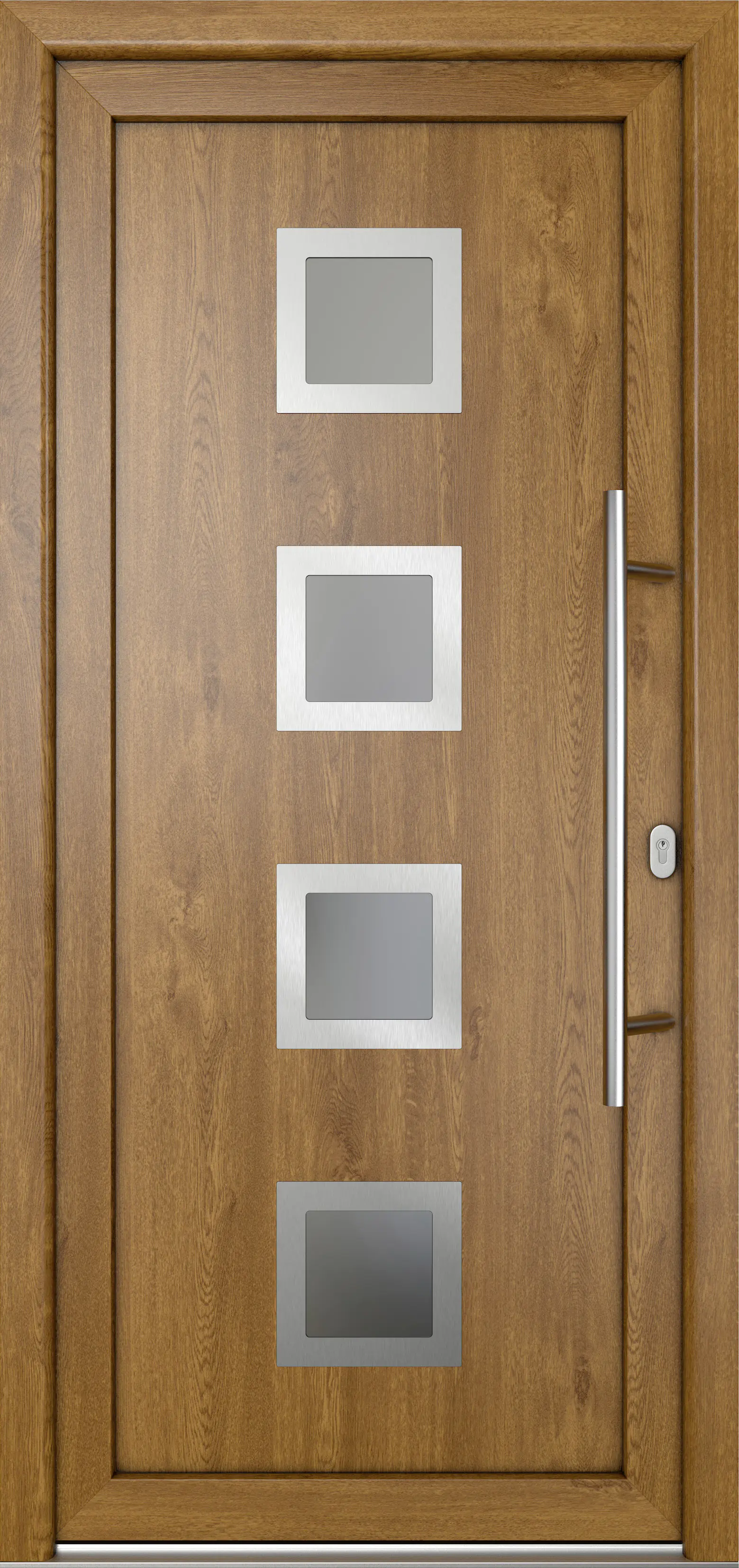 Meeth Haustür Signum Pro PVC Modell 84 108 x 208 cm DIN Rechts weiß/golden oak